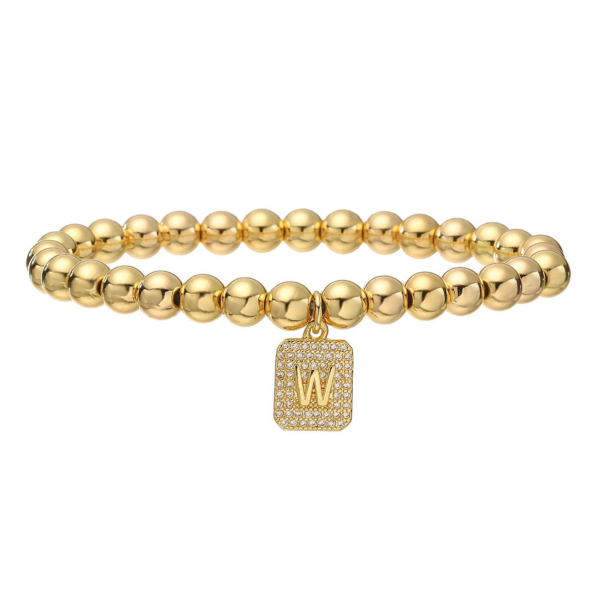 14k gold classic initial bracelet (6mm)