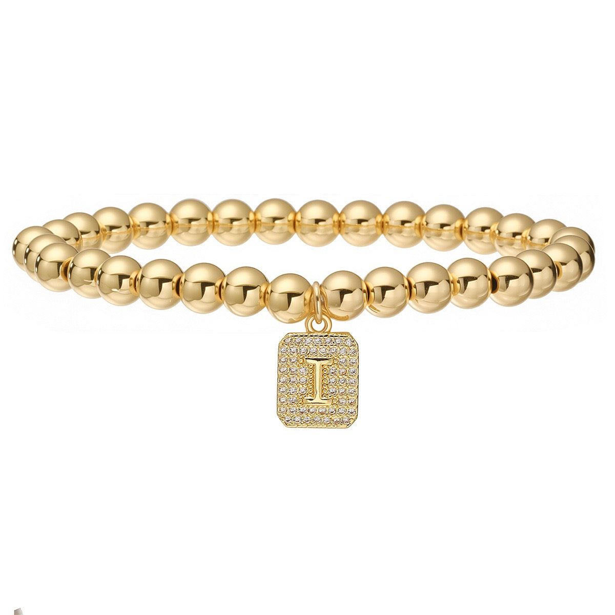 14k gold classic initial bracelet (6mm)