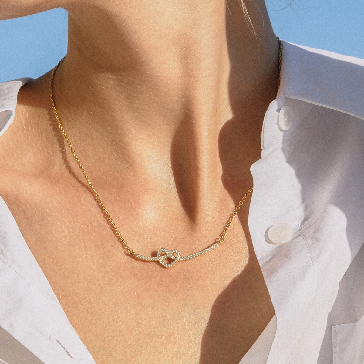 Smile, Heart & Knot Charm Necklace