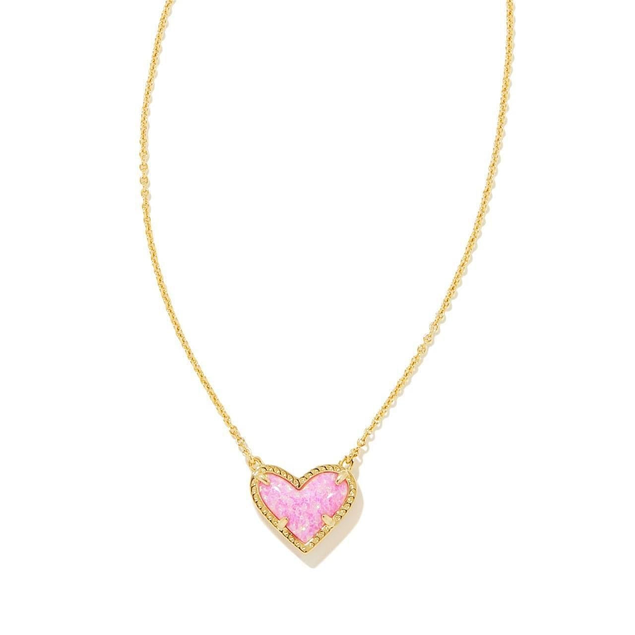 Natural Stone Heart Pendant Necklace