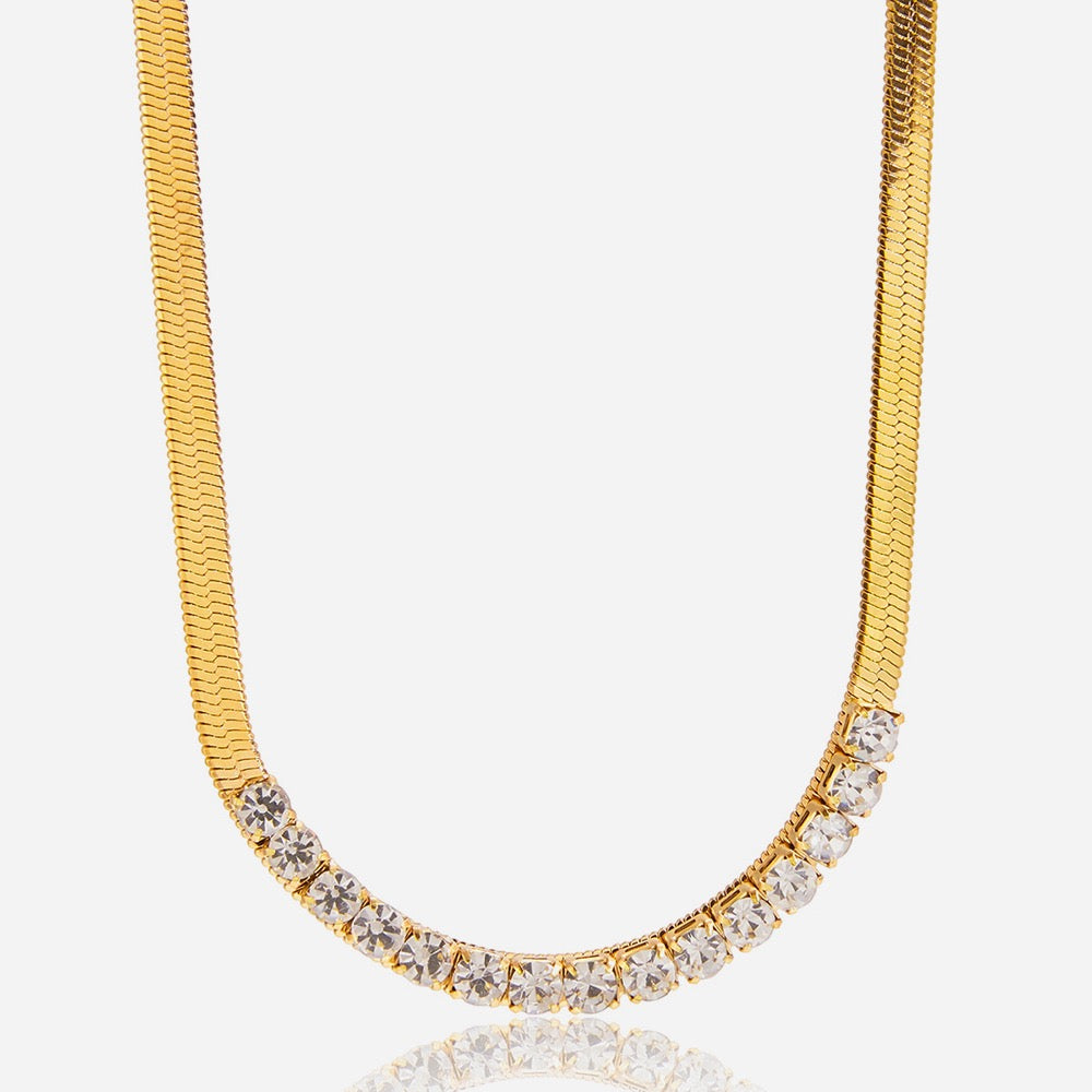 Radiant Crystal Line Bar Necklace