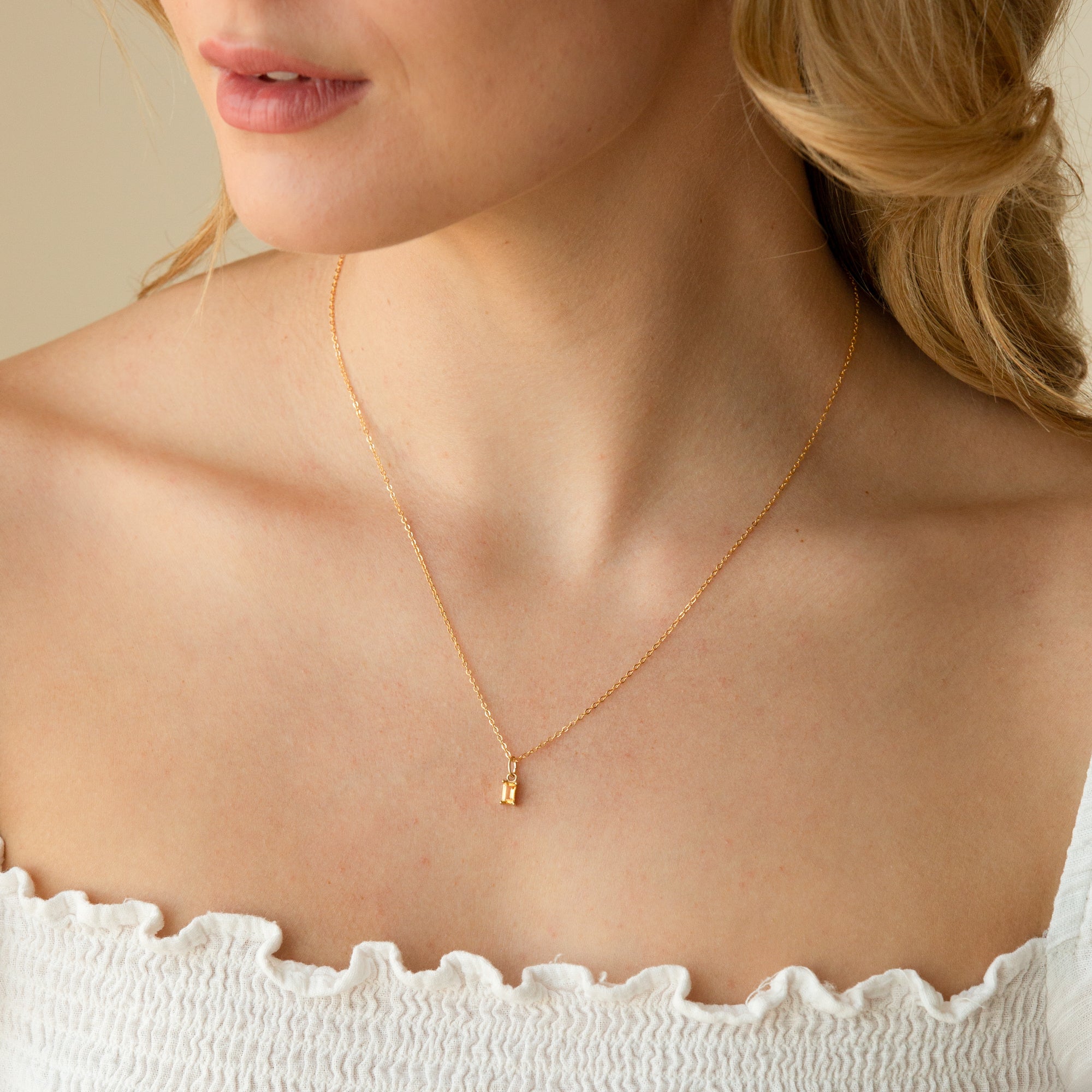 Citrine Baguette Necklace