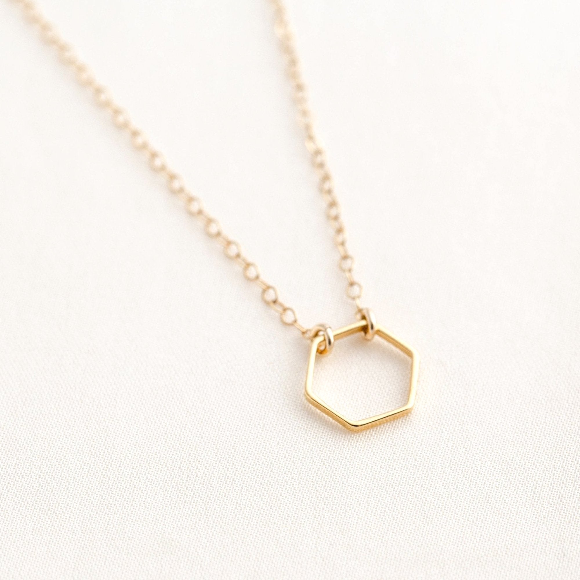 Dainty Hexagon Necklace