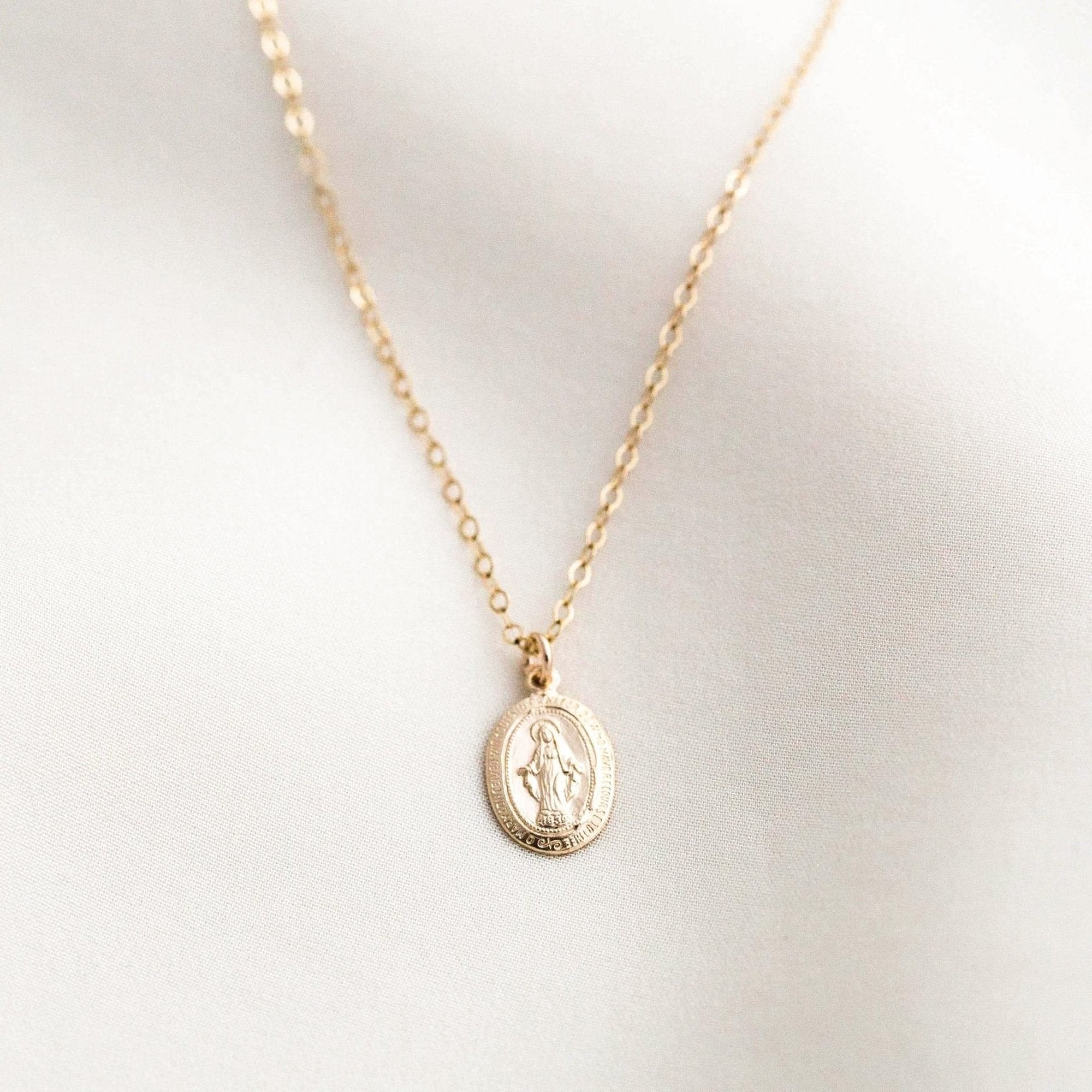Tiny Virgin Mary Necklace