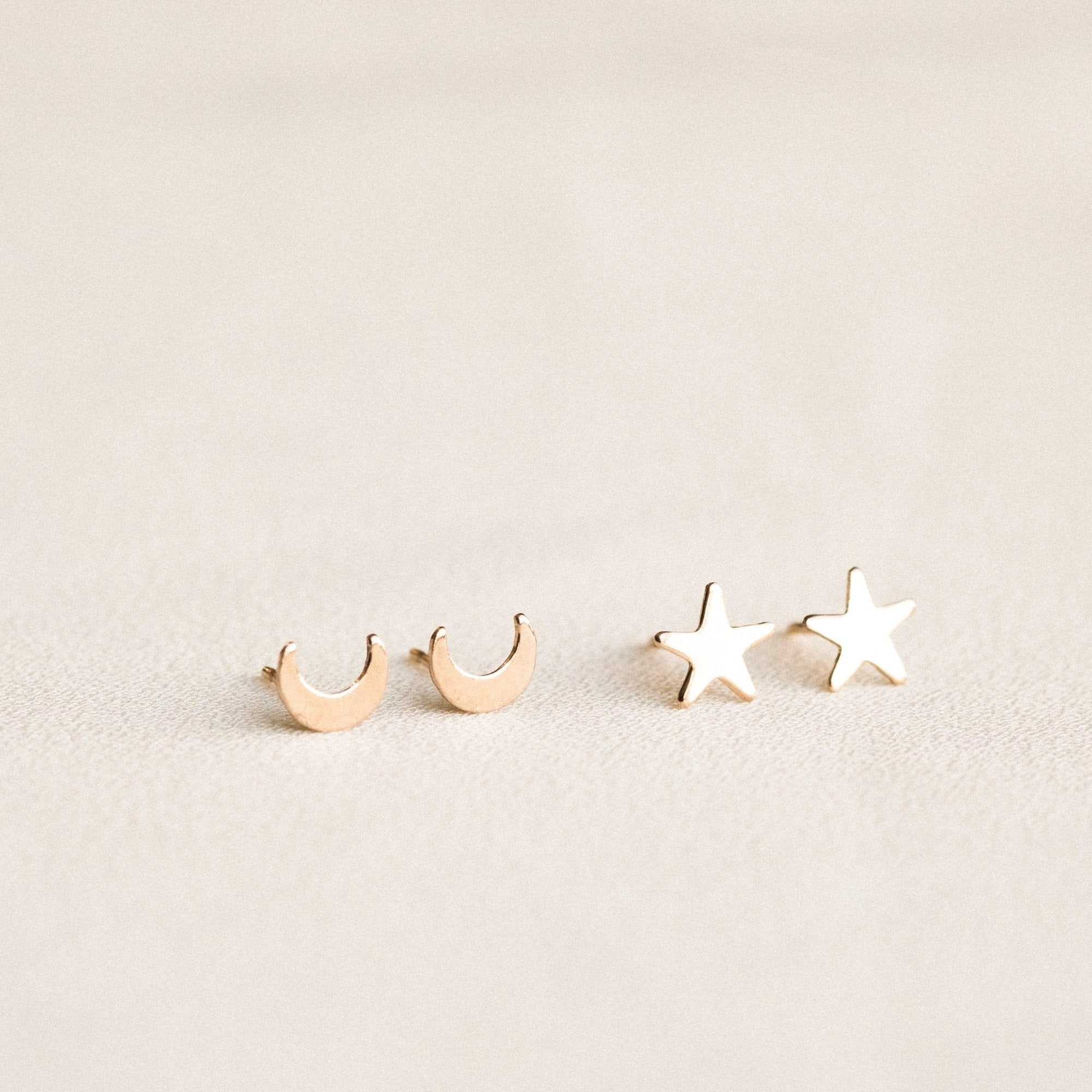 Crescent Moon Stud Earrings