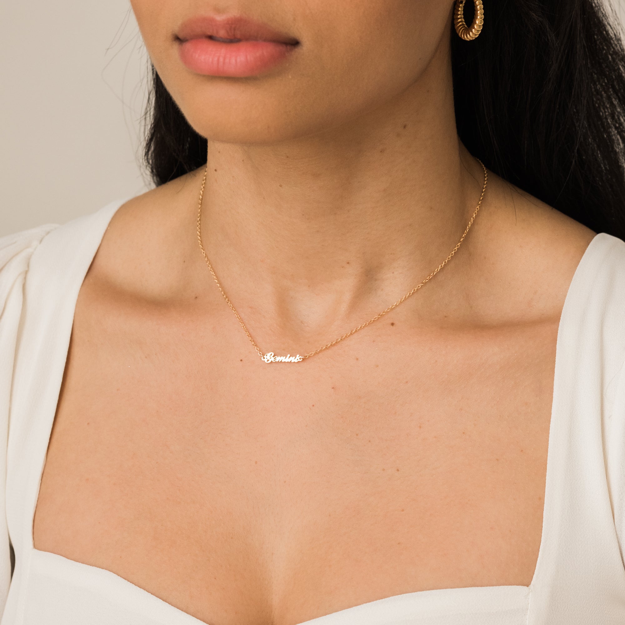 Zodiac Nameplate Necklace