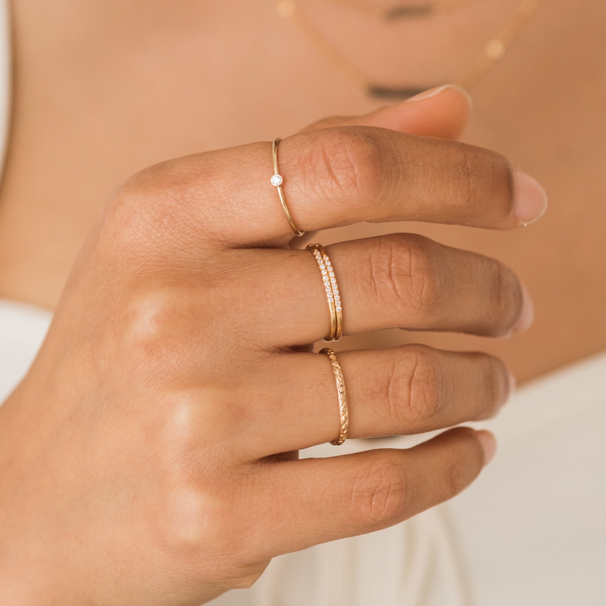 Pavé CZ Stacking Ring