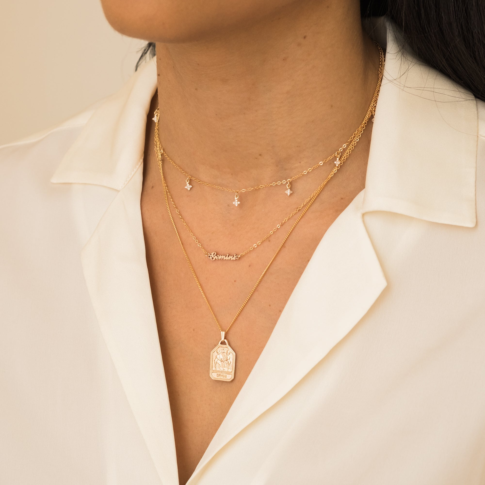 Zodiac Nameplate Necklace