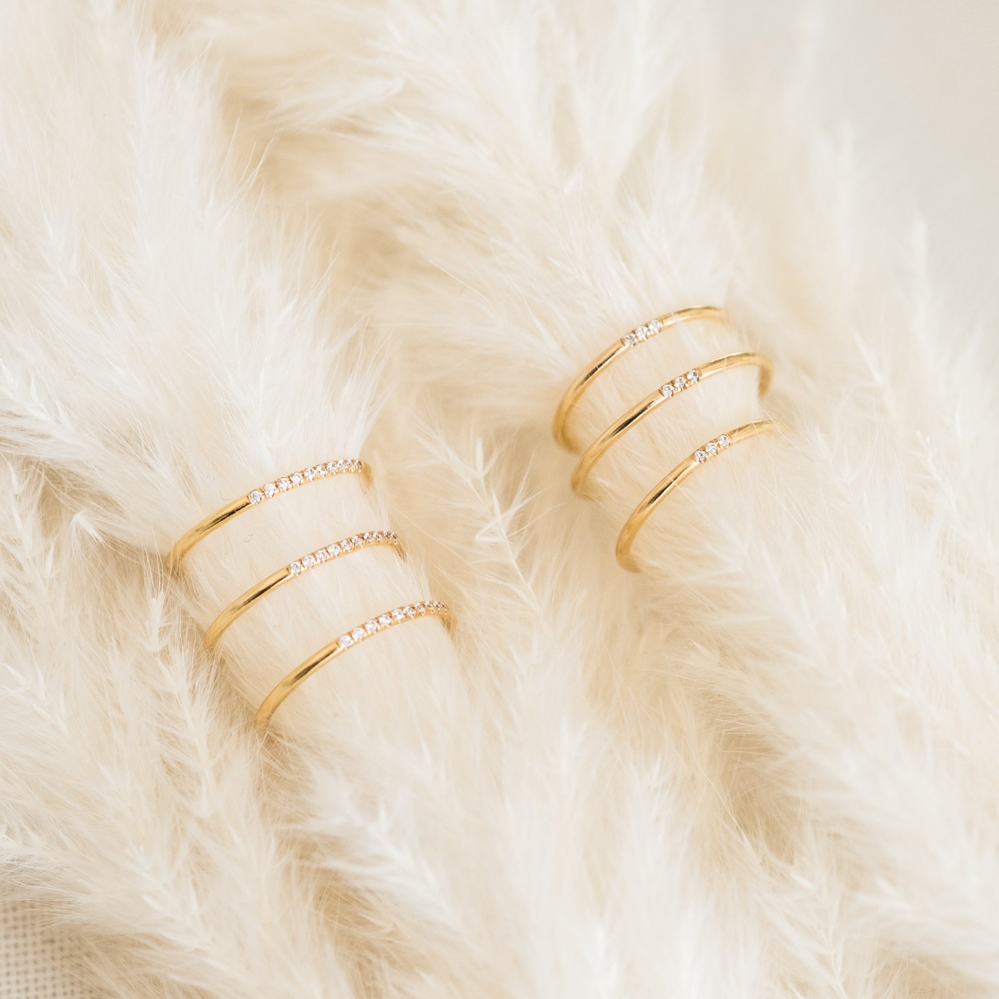 Triple Pavé CZ Stacking Ring