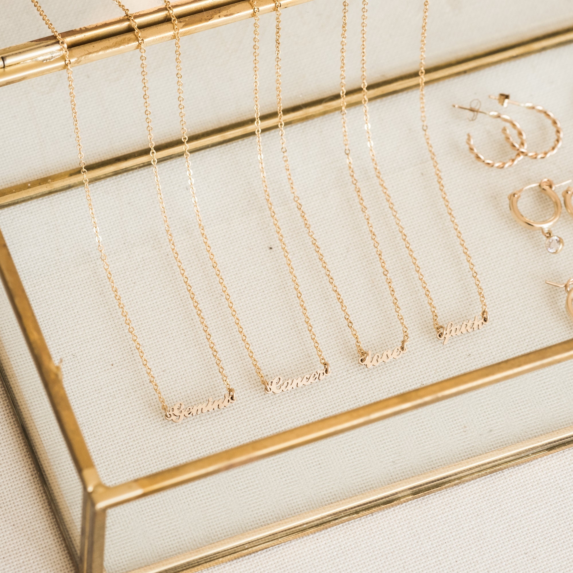 Zodiac Nameplate Necklace