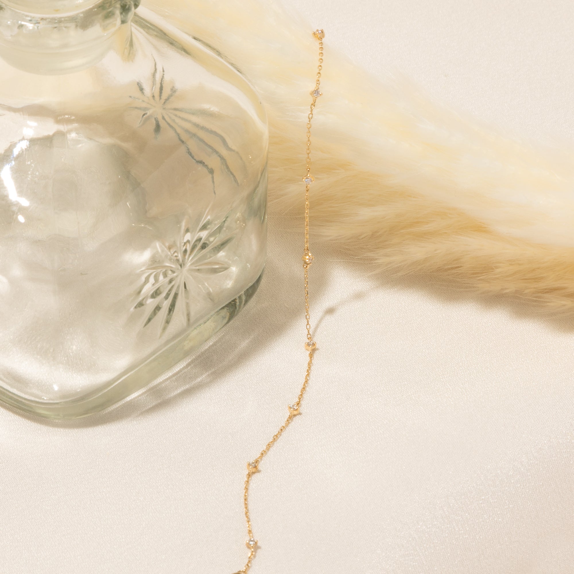 Dainty Diamond Station Bracelet - Reversible