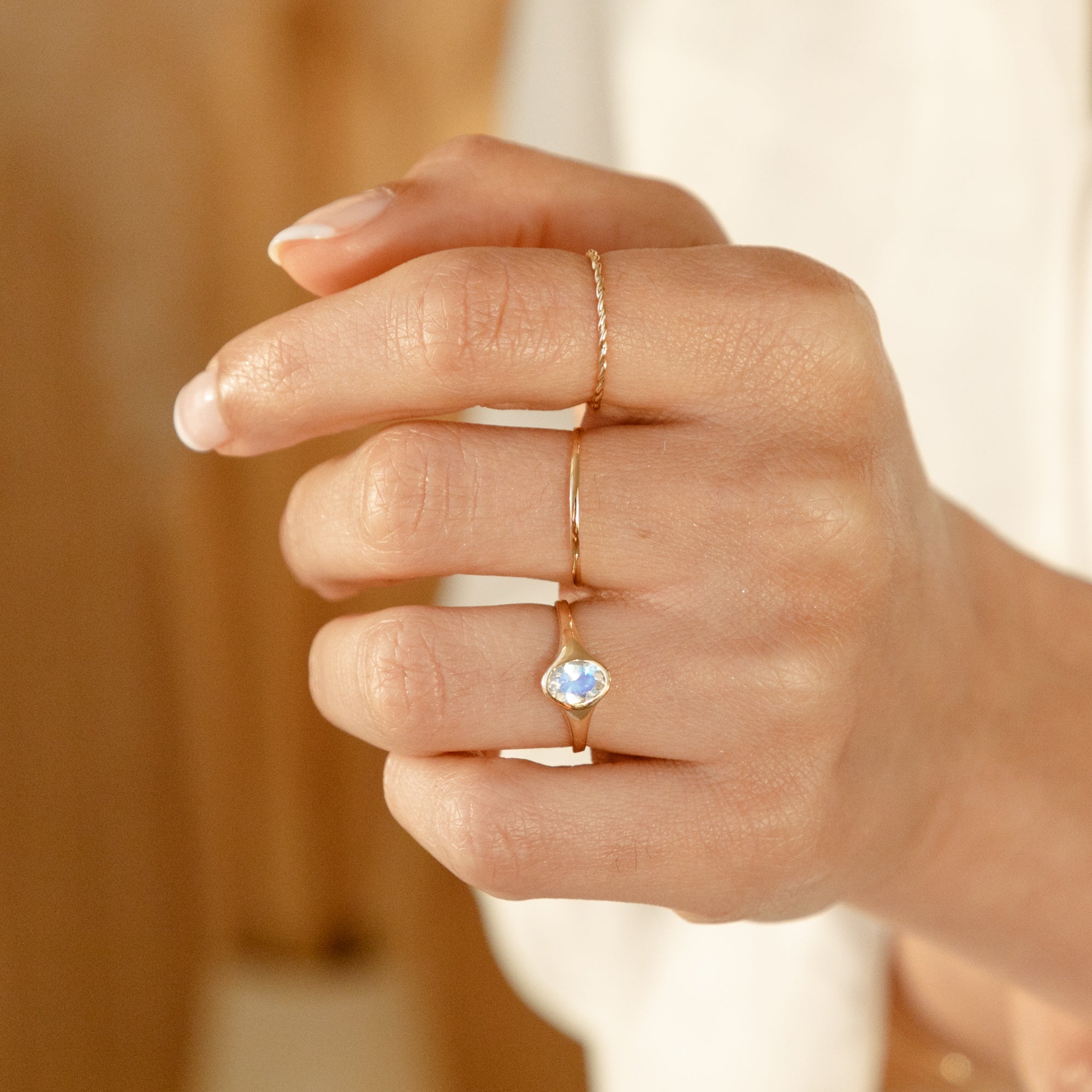 Dainty Twist Ring - 14k Gold