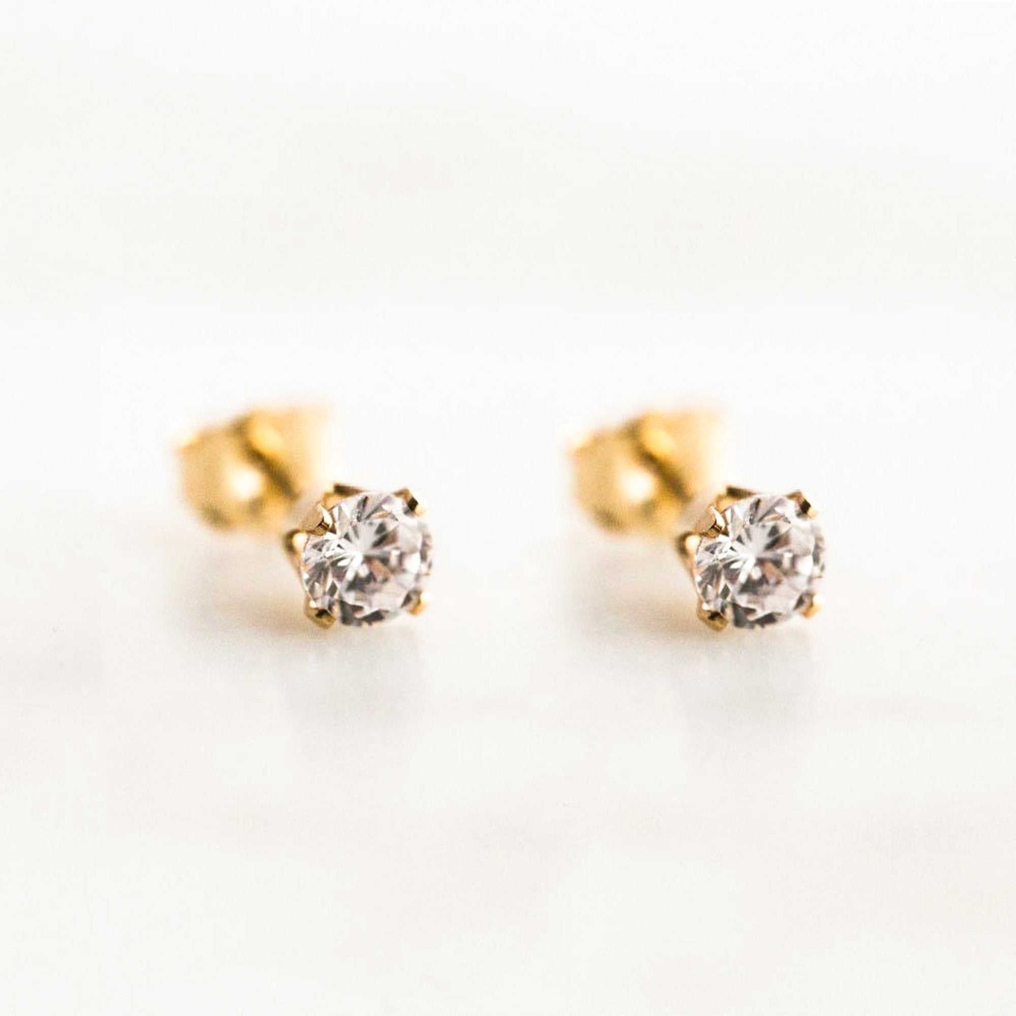 Dainty CZ Stud Earrings