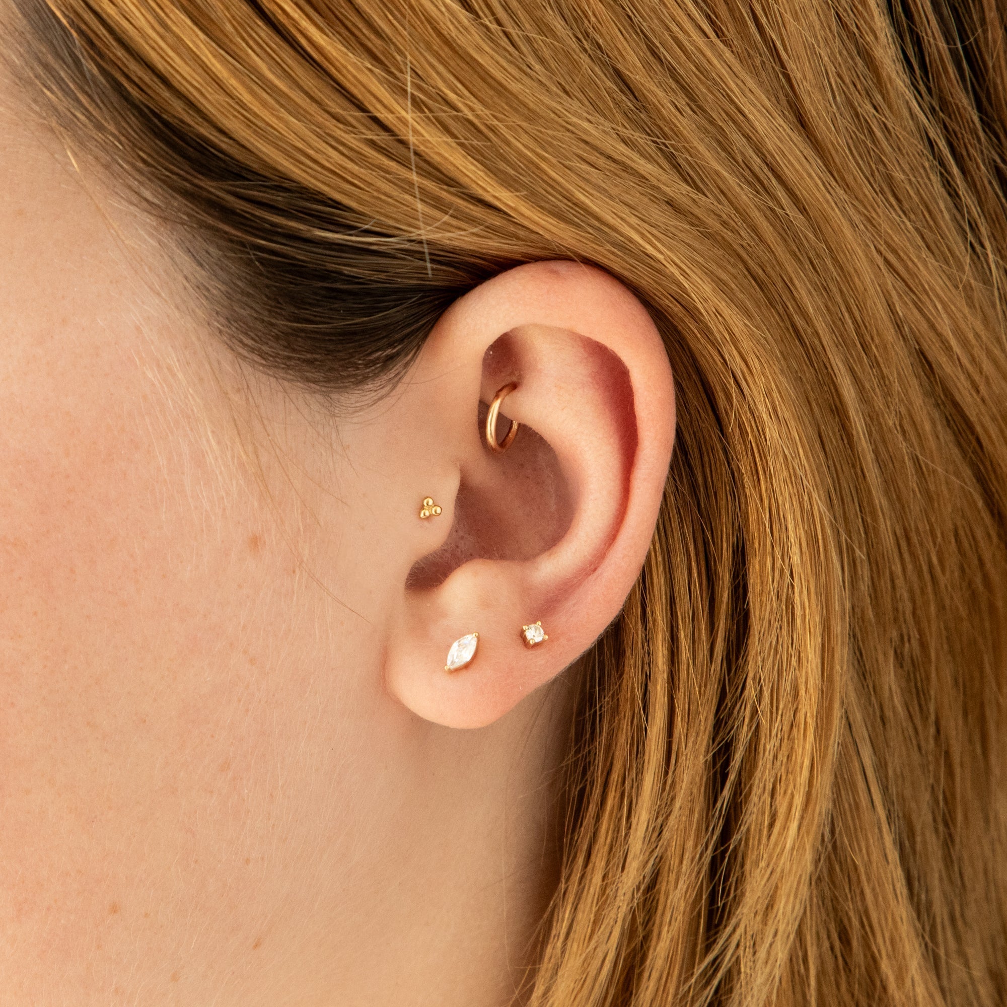 Dainty CZ Flat Back Stud Earring