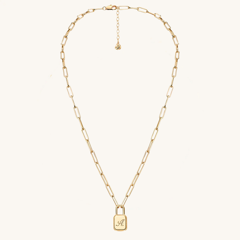 Letter Lock Pendant Necklace