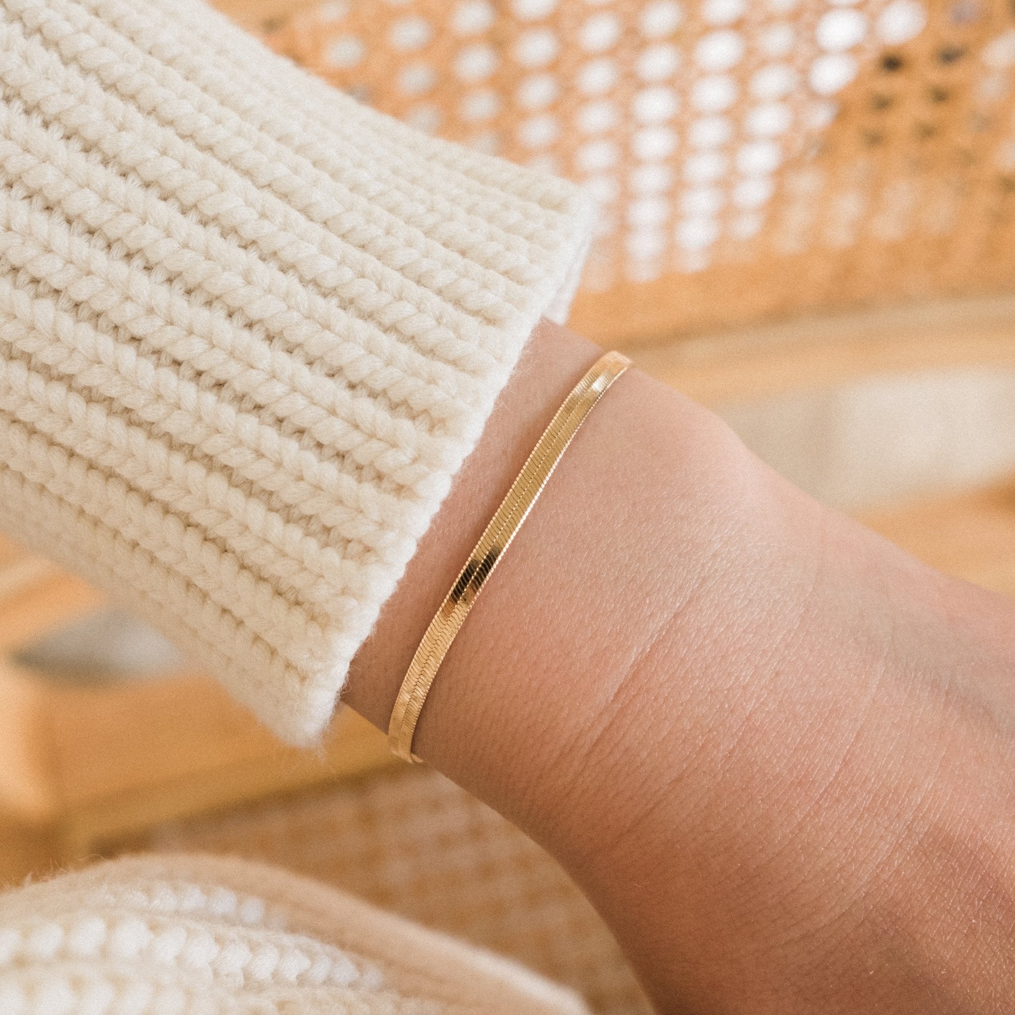 Gold Herringbone Bracelet