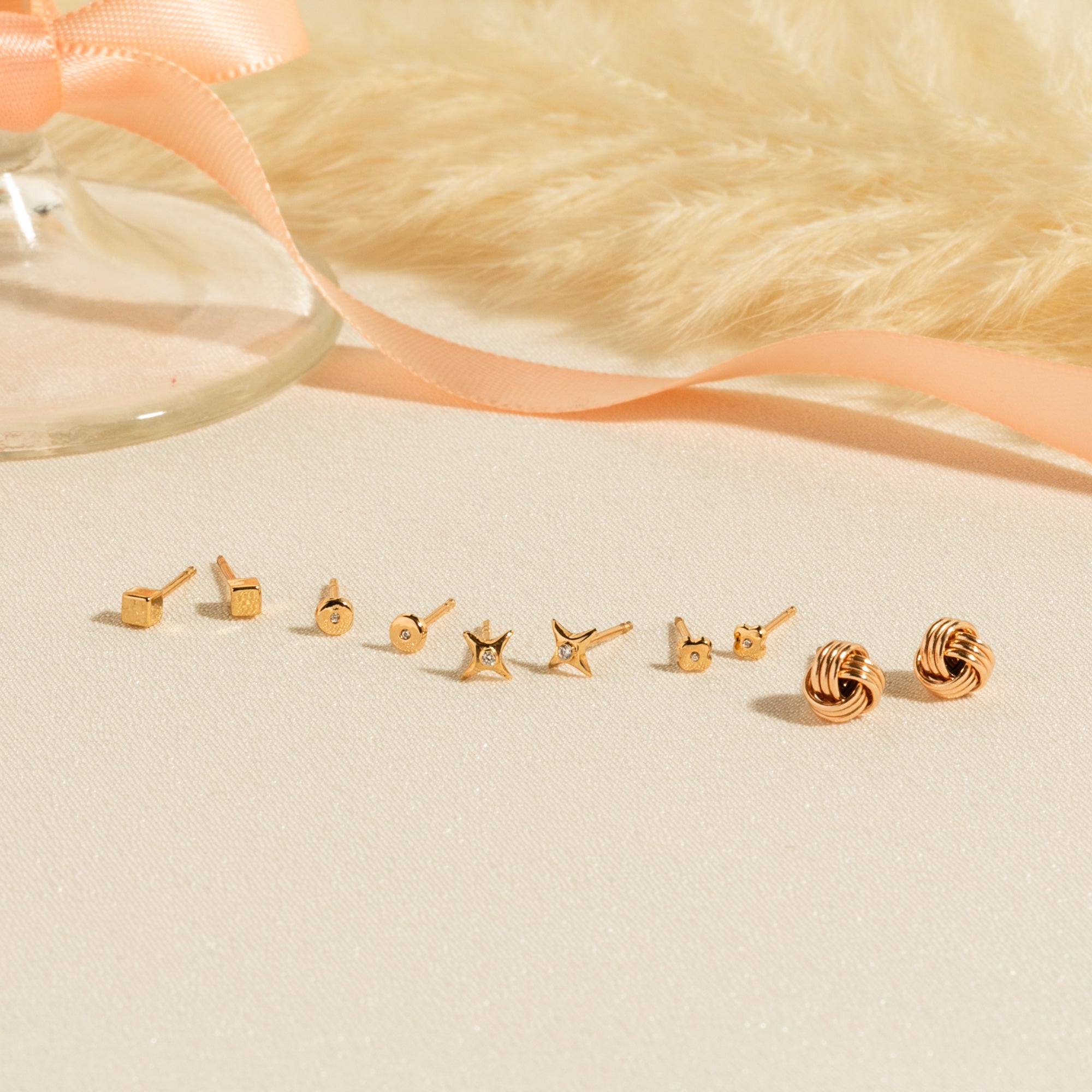 Tiny Clover Stud Earrings