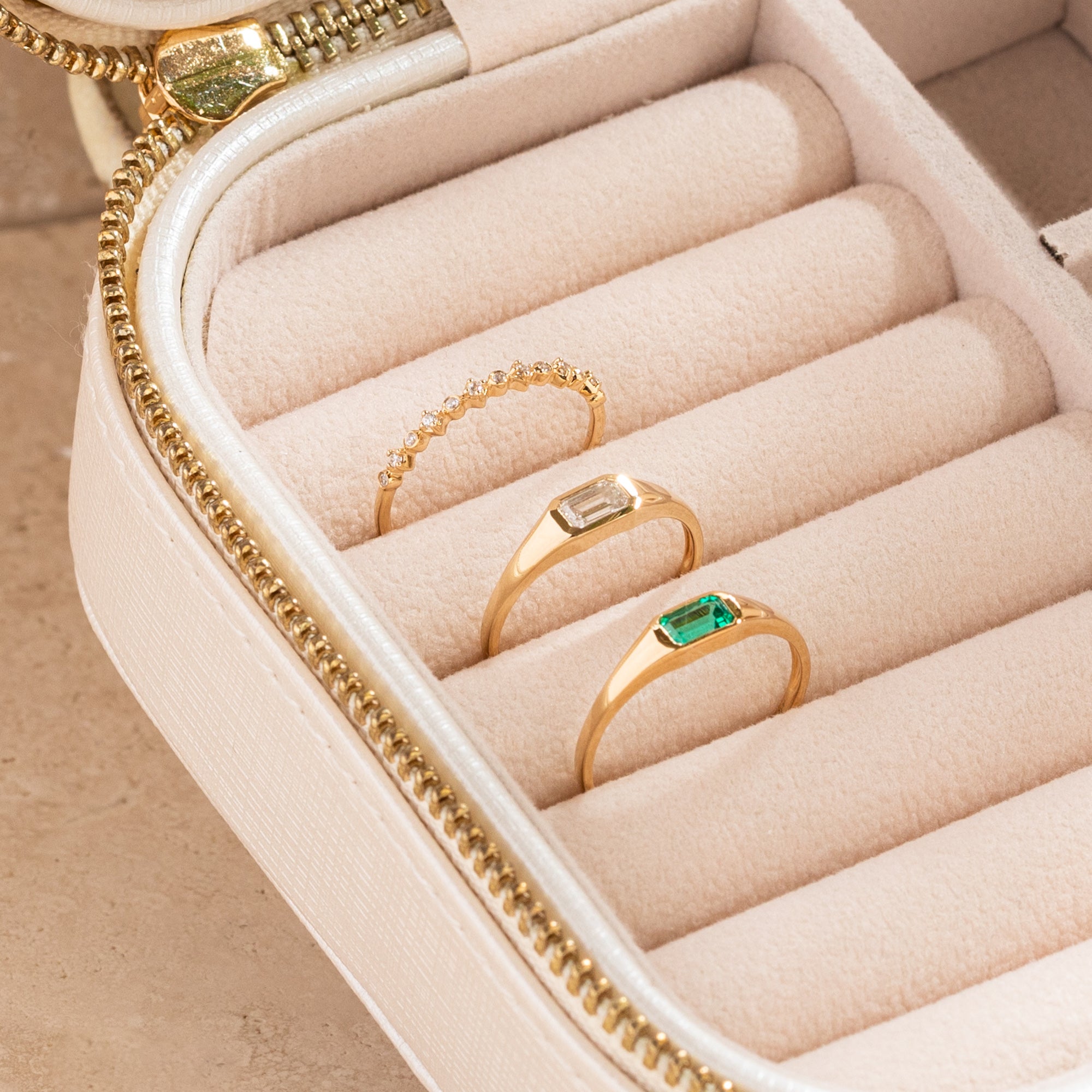 White Sapphire Signet Ring