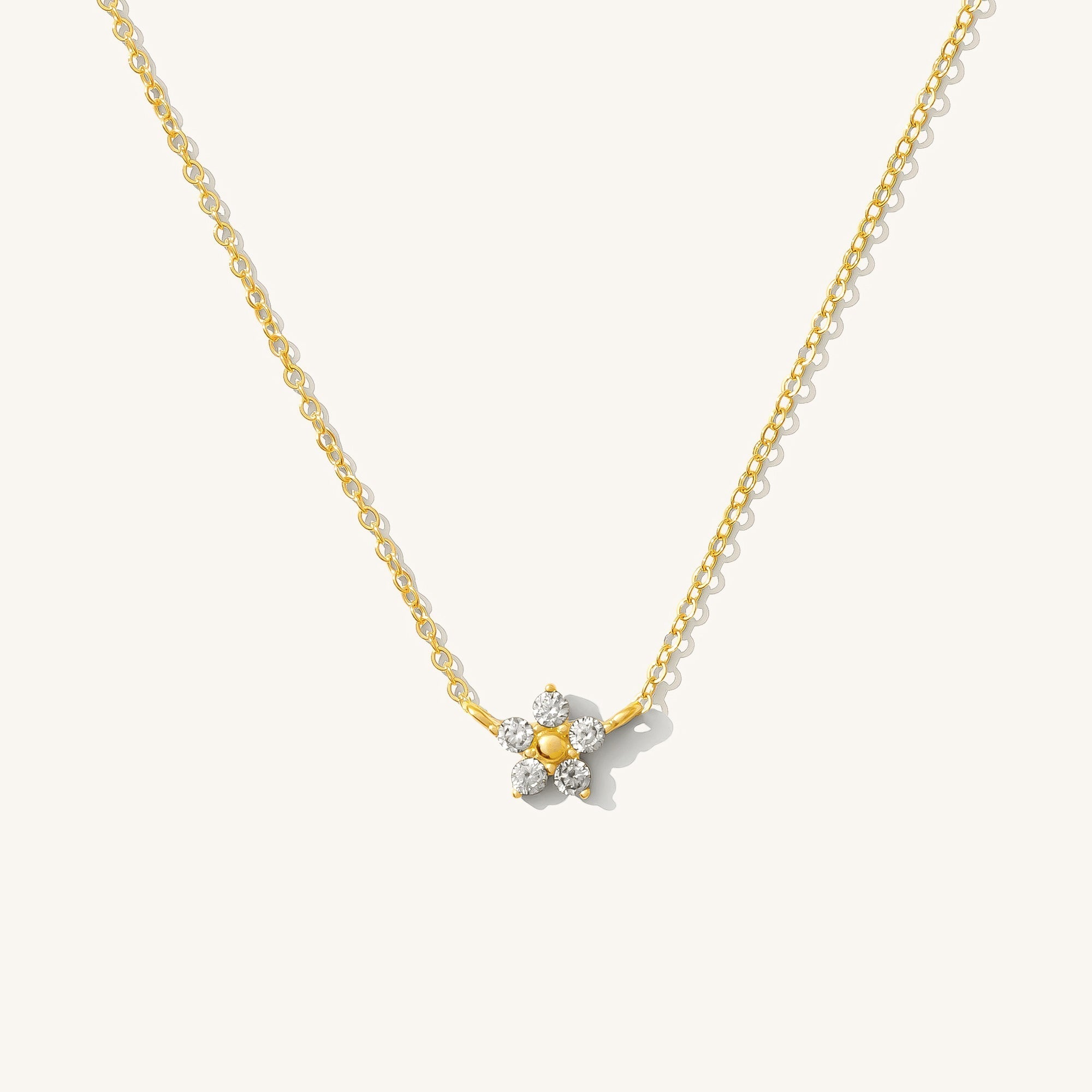 Dainty Flower CZ Necklace