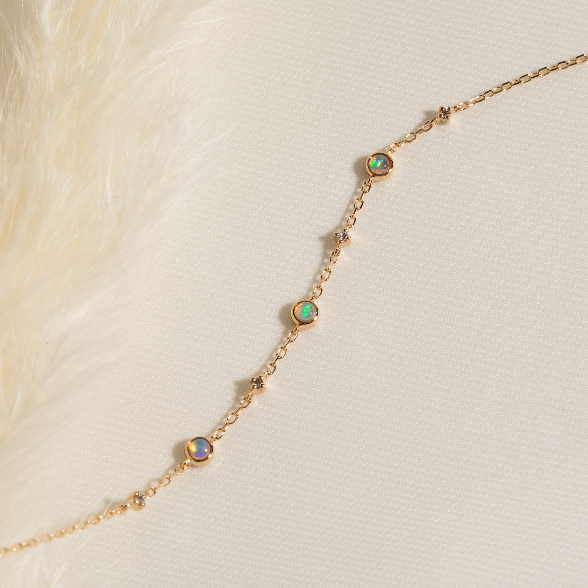 Opal + Diamond Station Bracelet - Reversible