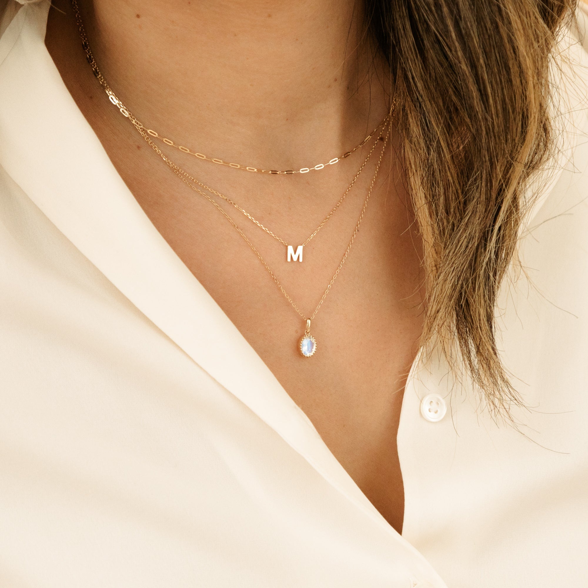 Oval Moonstone Necklace