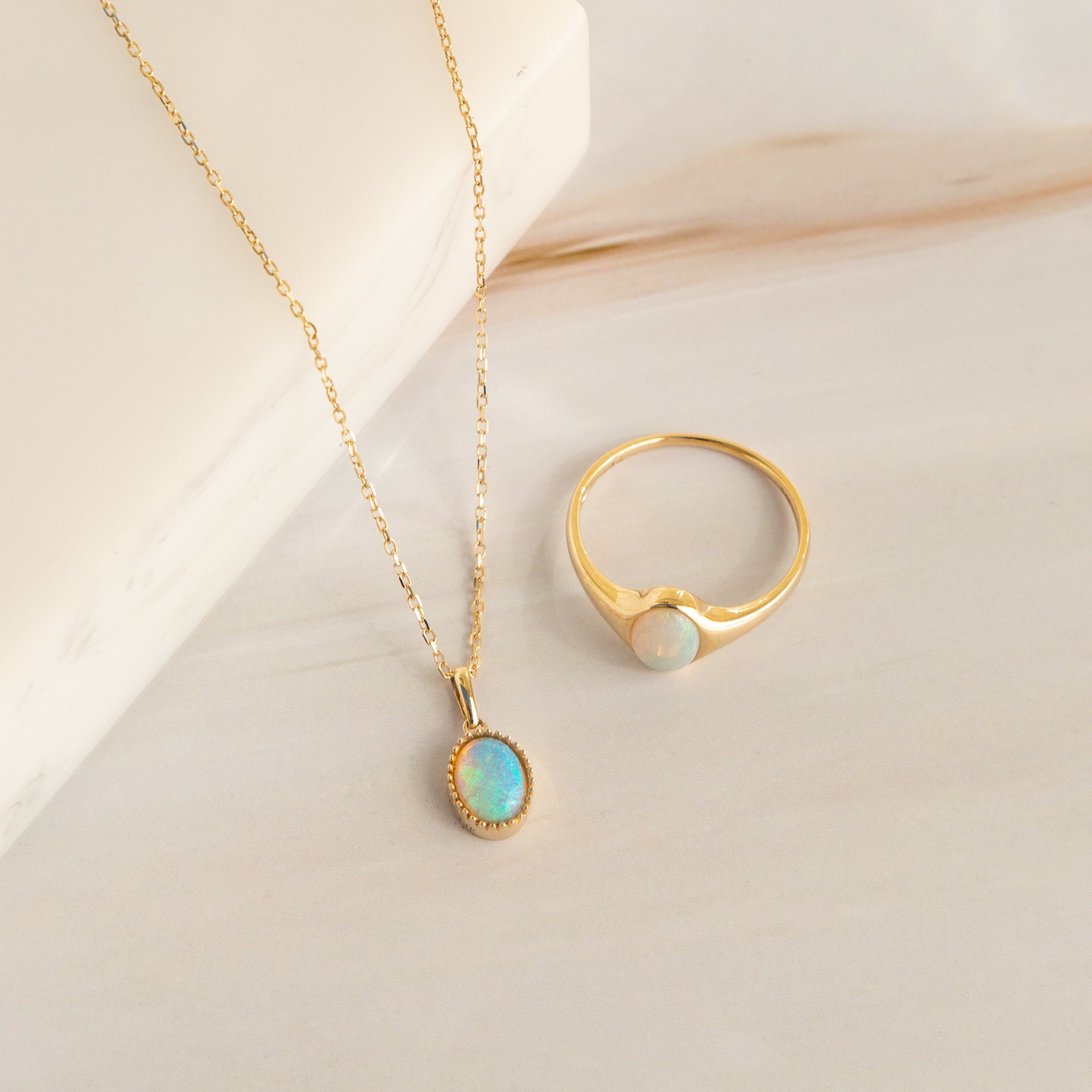 Oval Opal Necklace