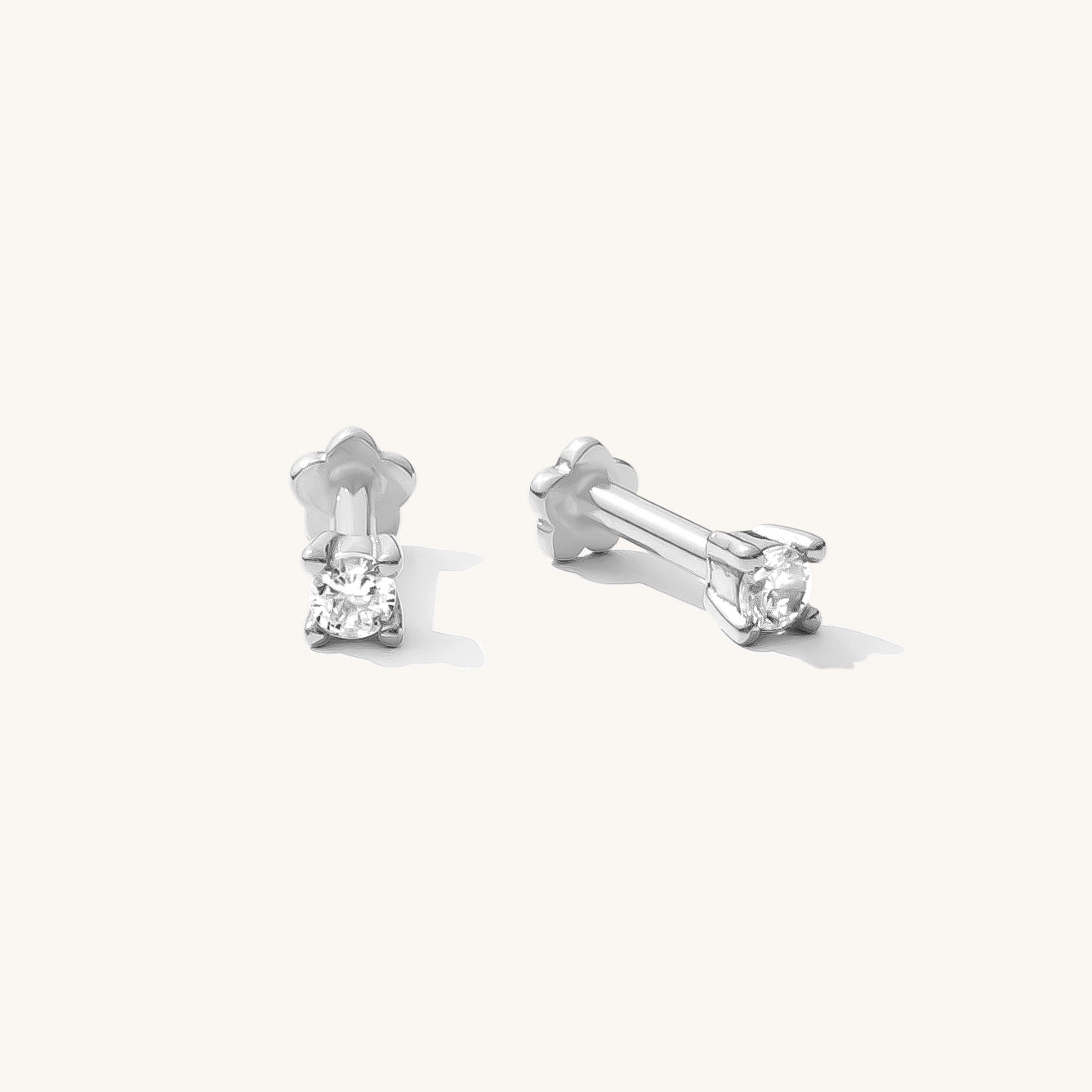 Dainty CZ Flat Back Stud Earring