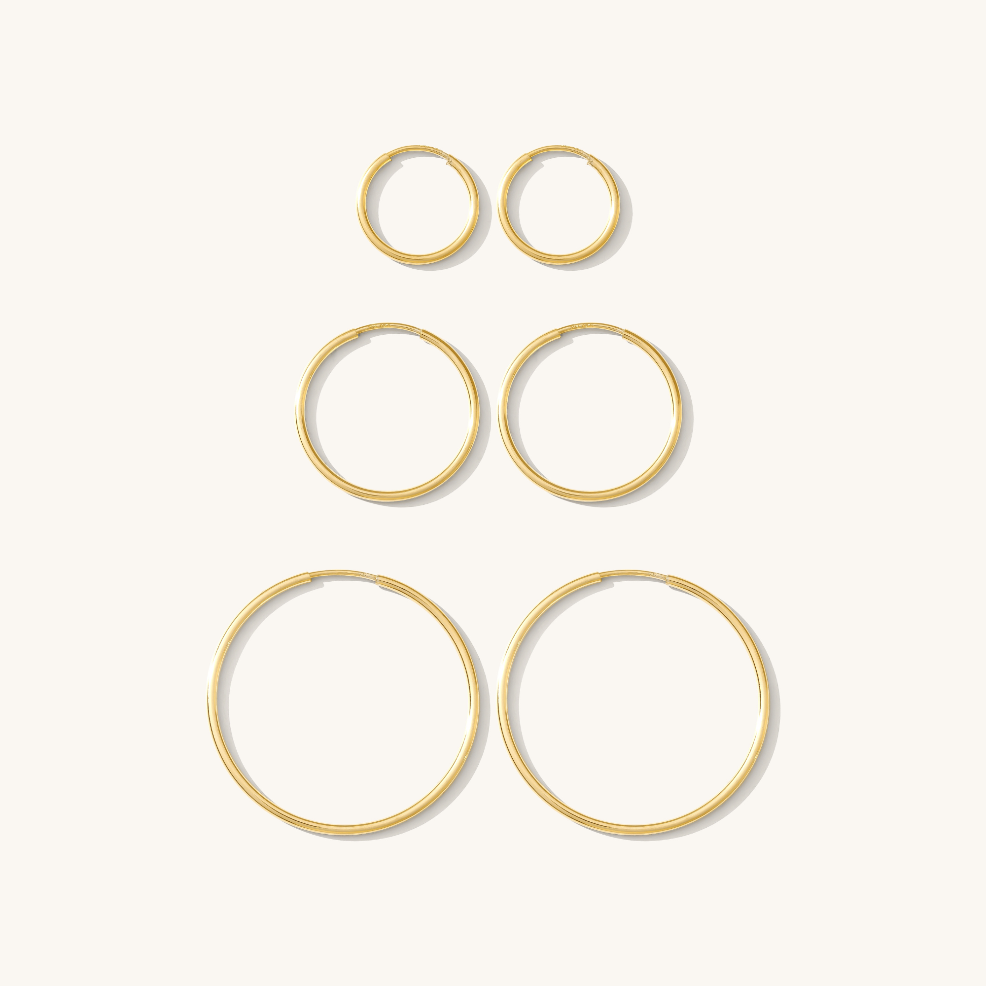 Thin Hoop Earrings Set