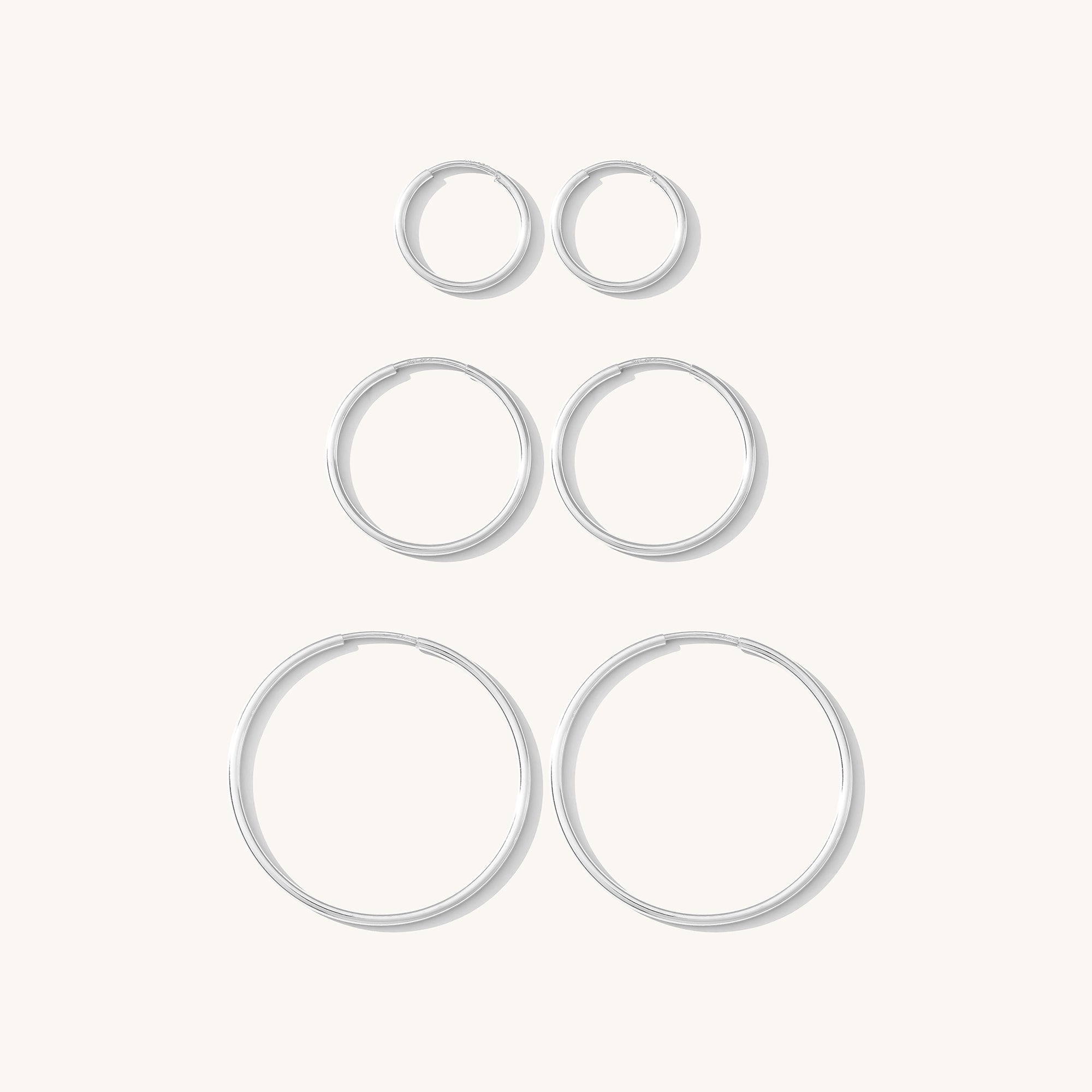 Thin Hoop Earrings Set