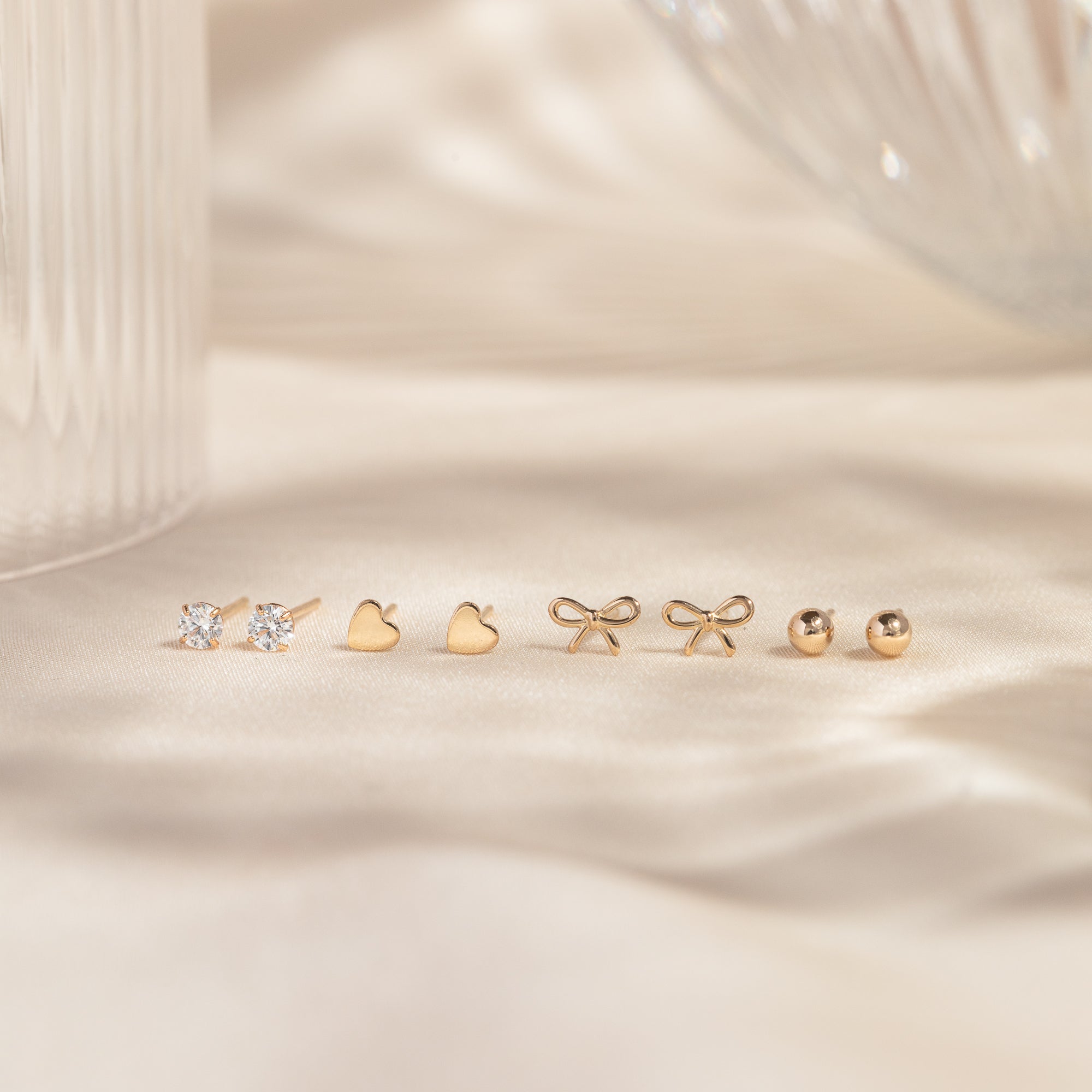 Tiny Bow Stud Earrings