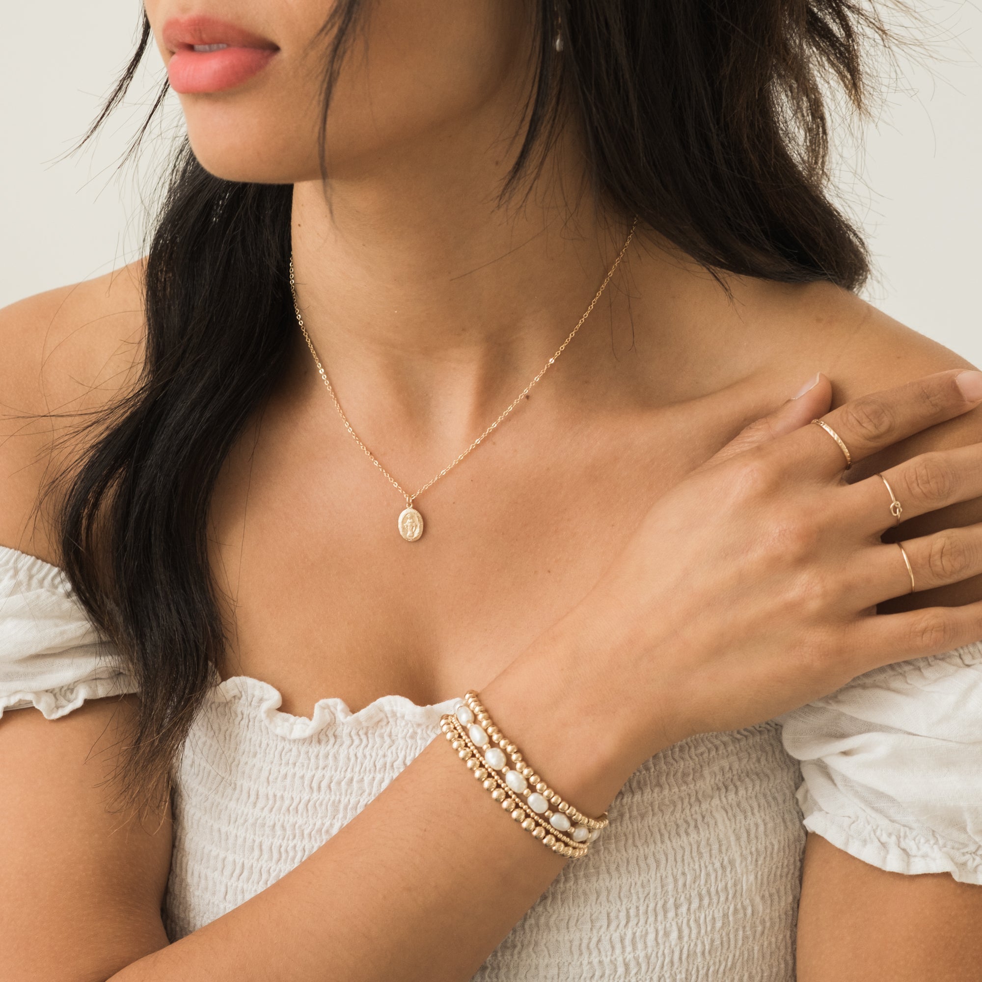 Tiny Virgin Mary Necklace