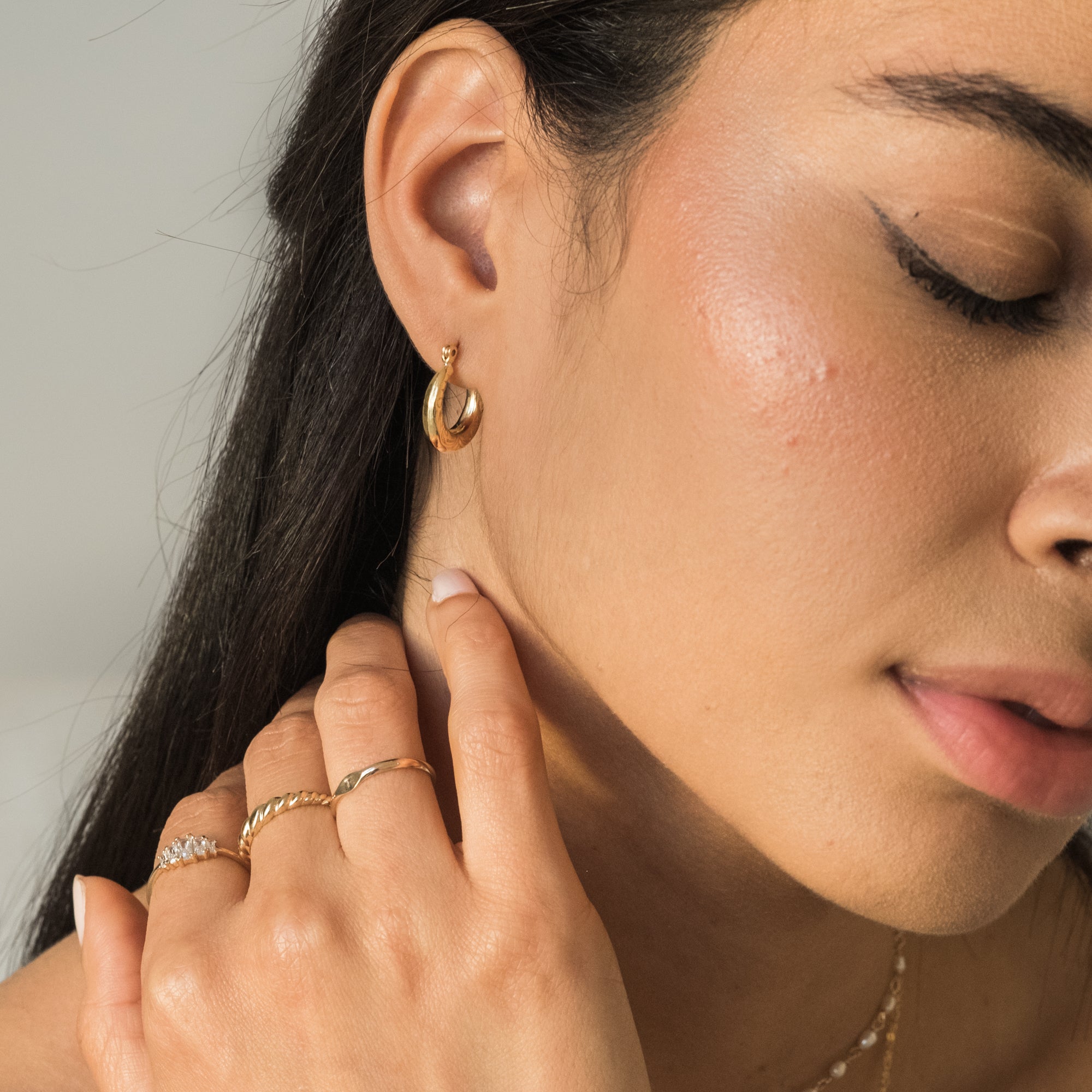 Vintage Floral Hoop Earrings