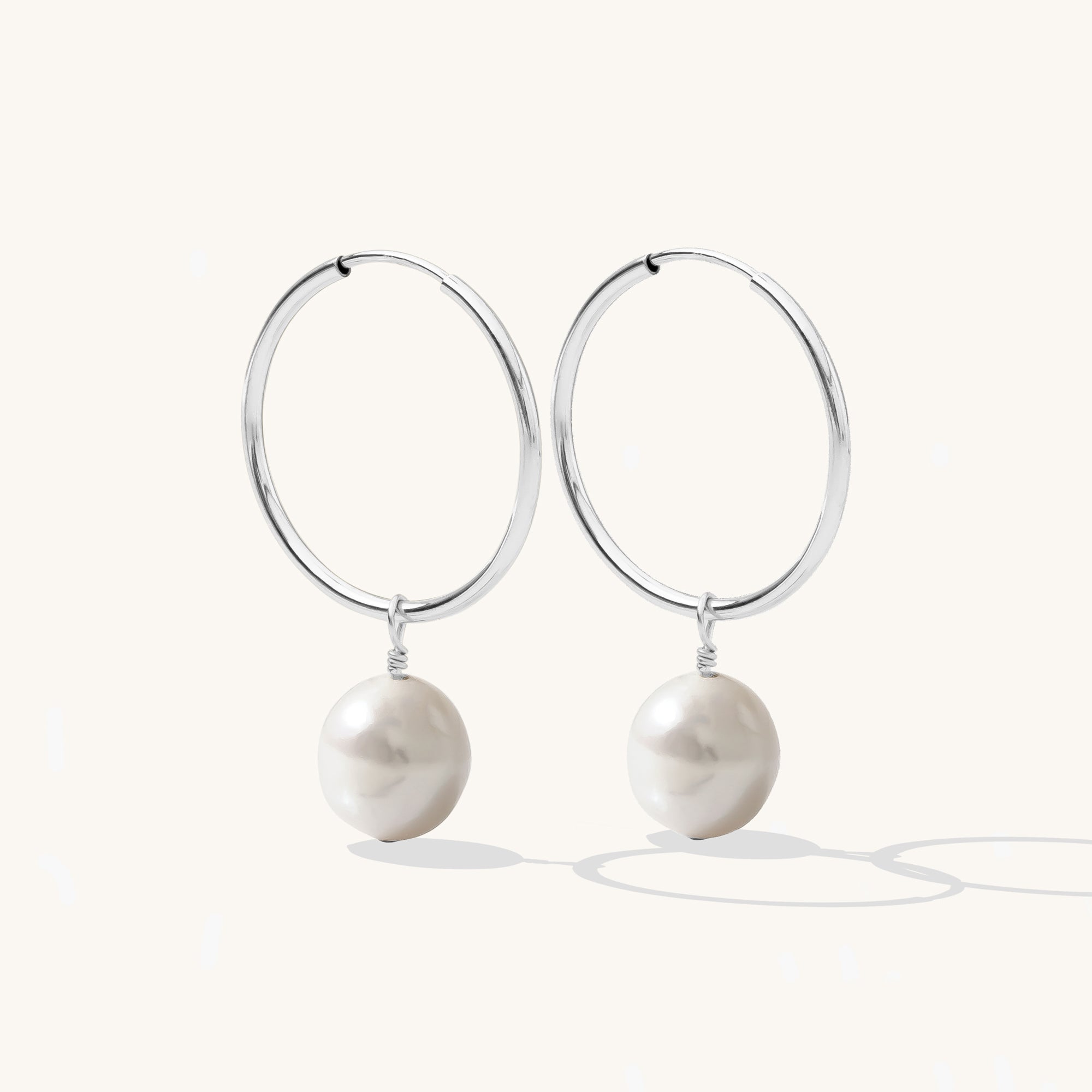 Baroque Pearl Hoop Earrings