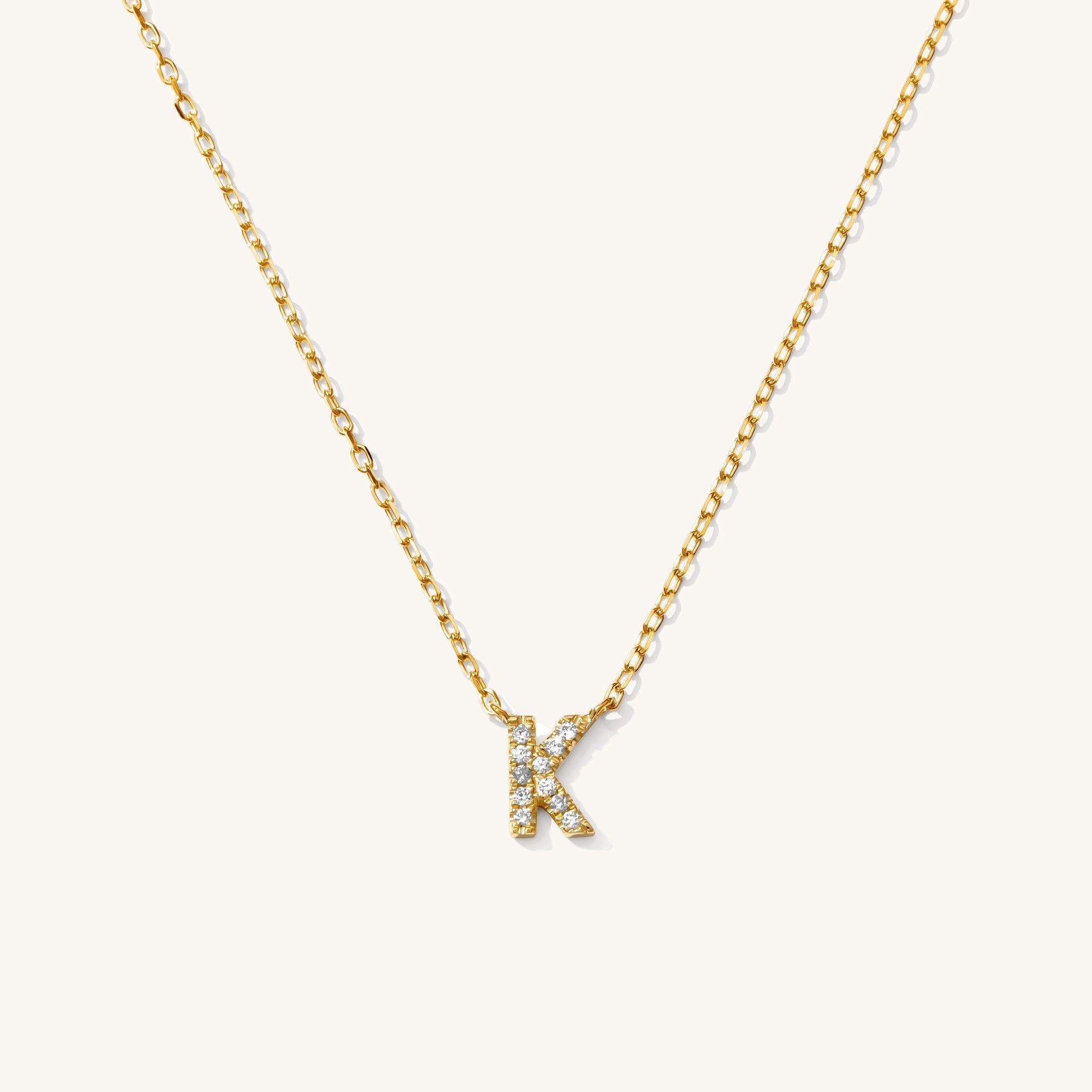 Pavé Diamond Initial Necklace