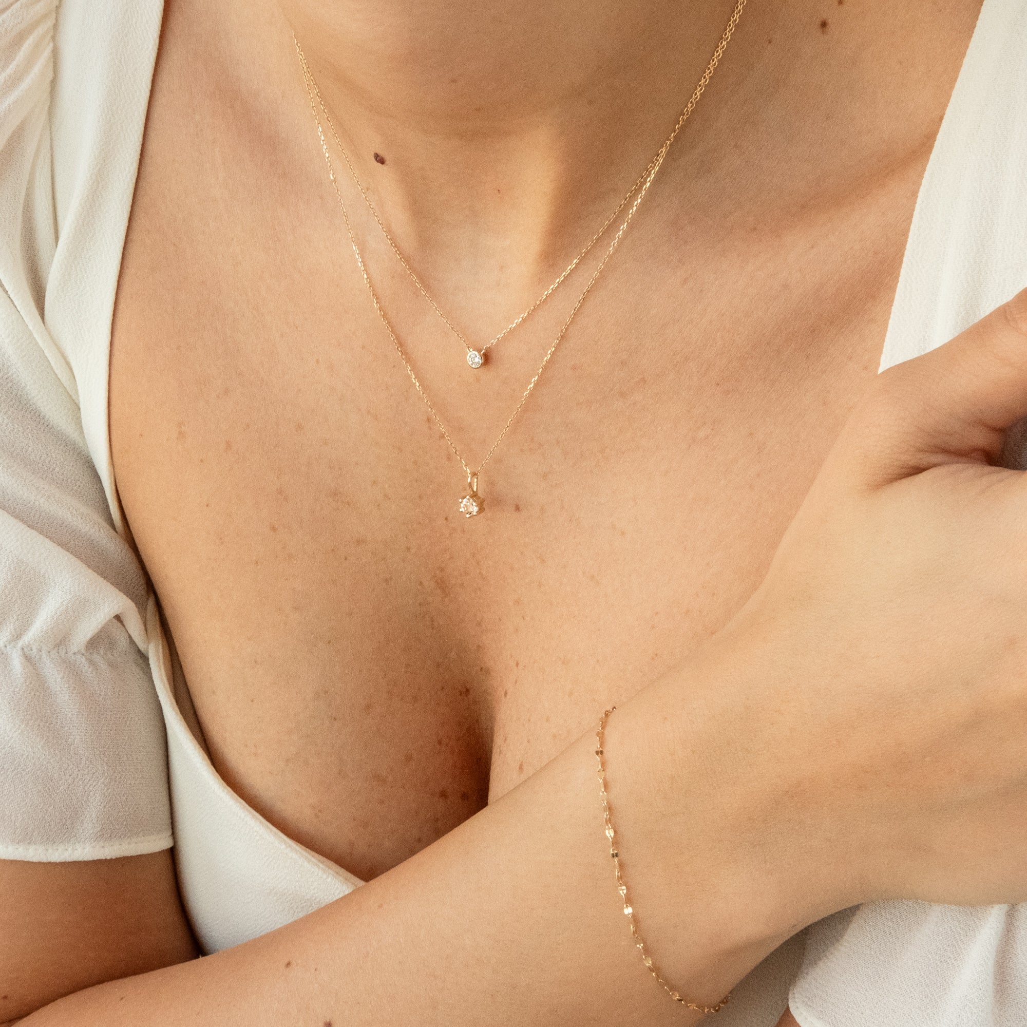 Diamond Bezel Necklace