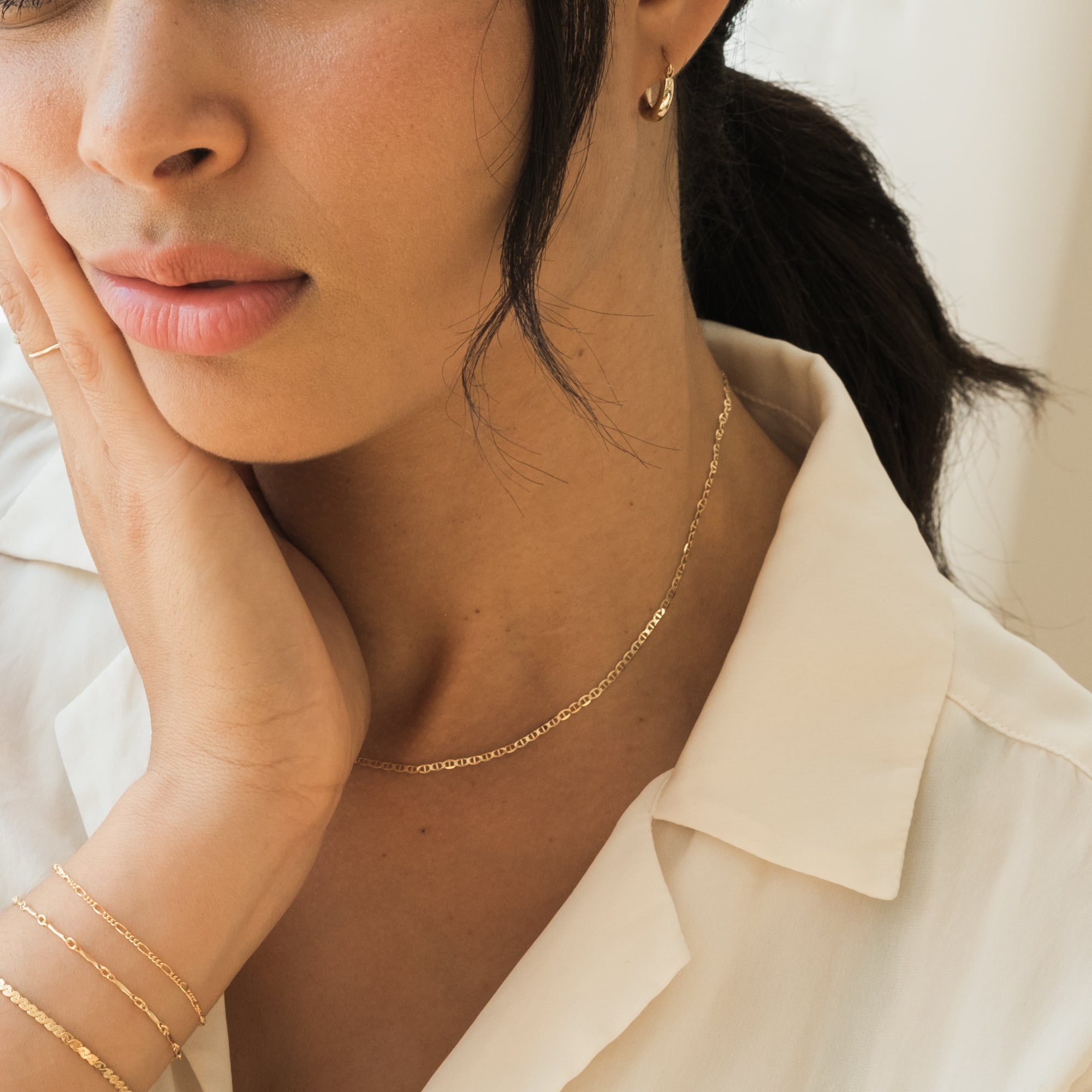 Chunky Everyday Hoop Earrings - 14k Solid Gold