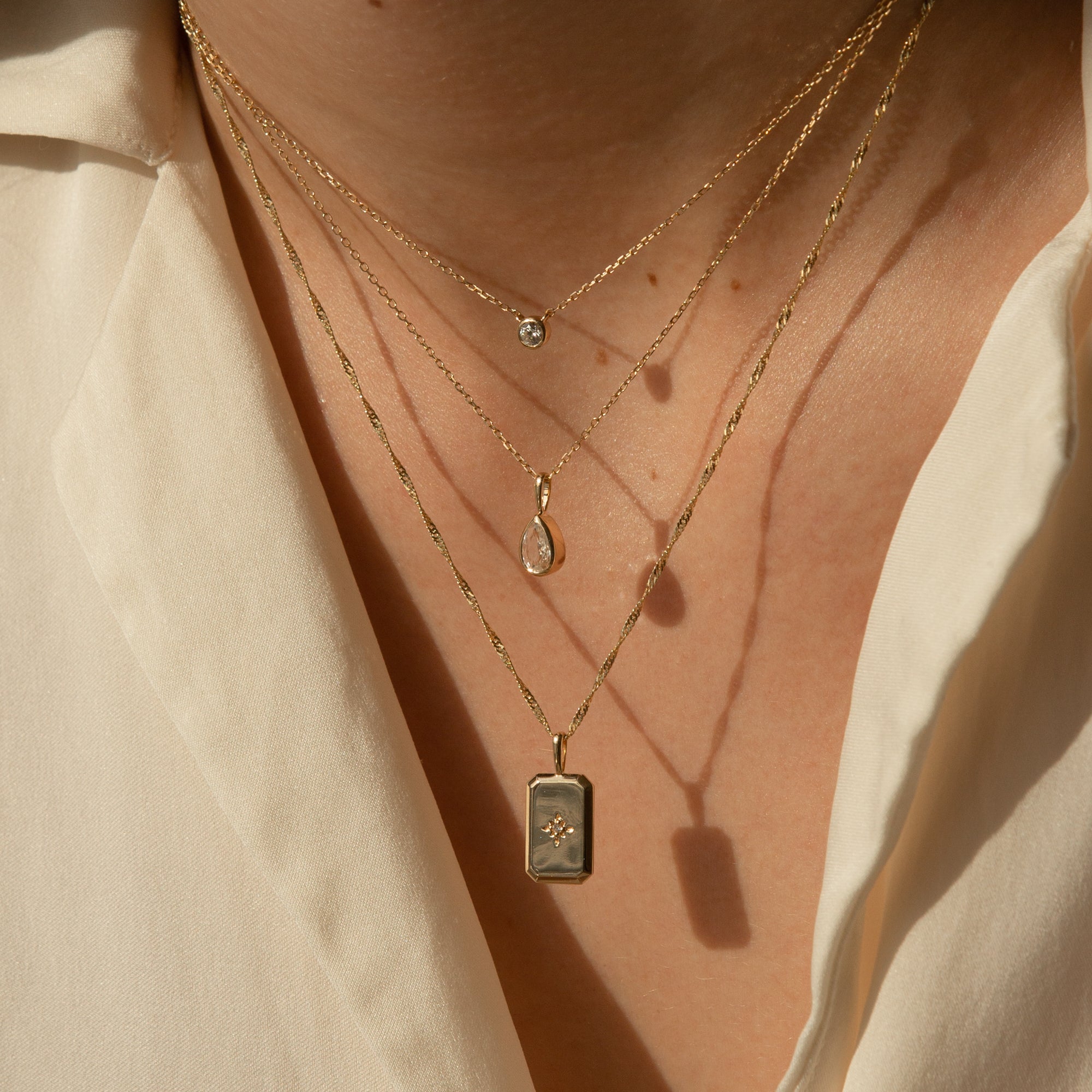 Diamond Bezel Necklace