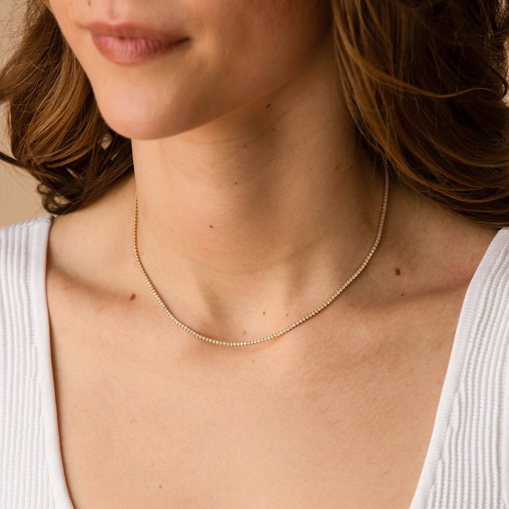 Dainty CZ Tennis Necklace