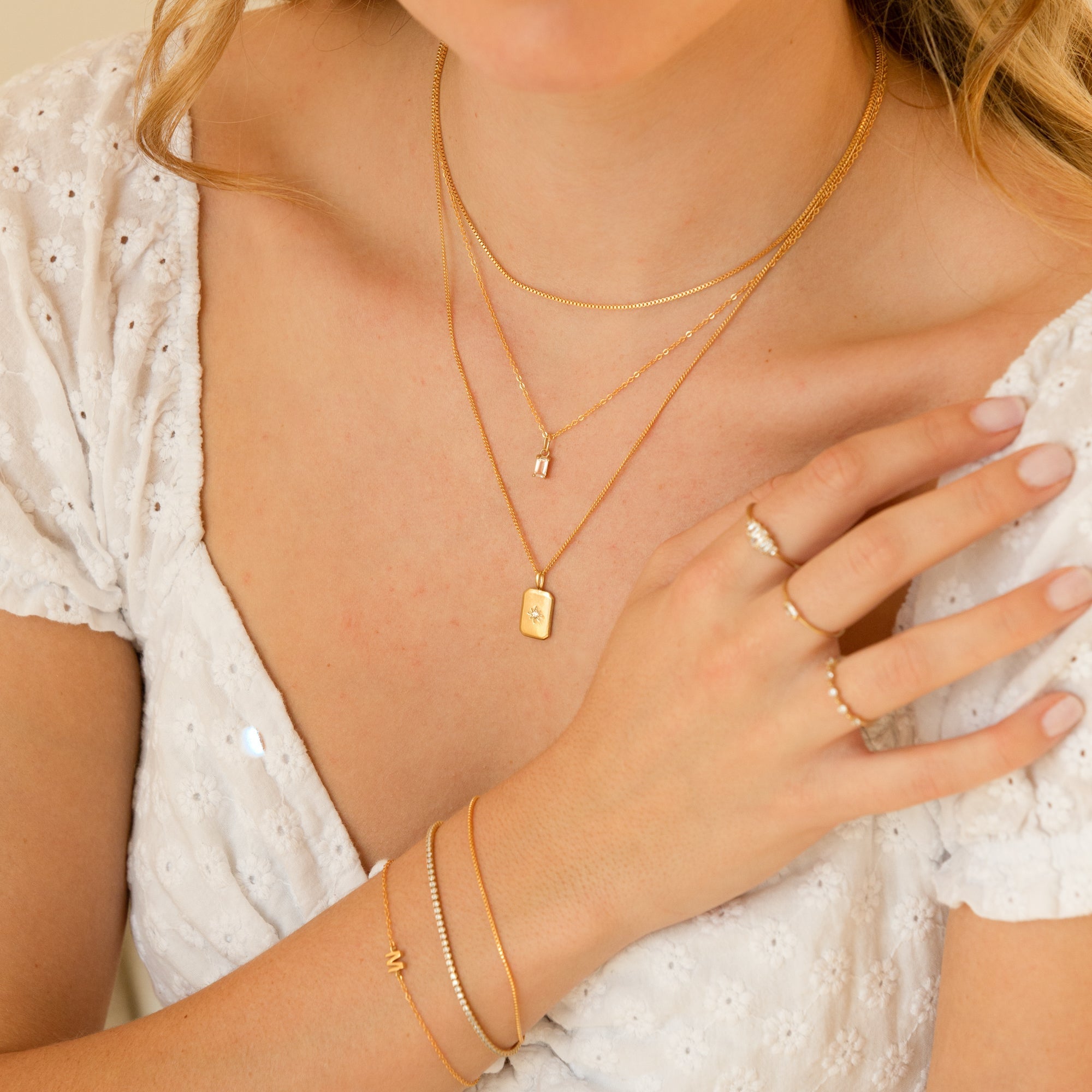 Rectangle Starburst Necklace