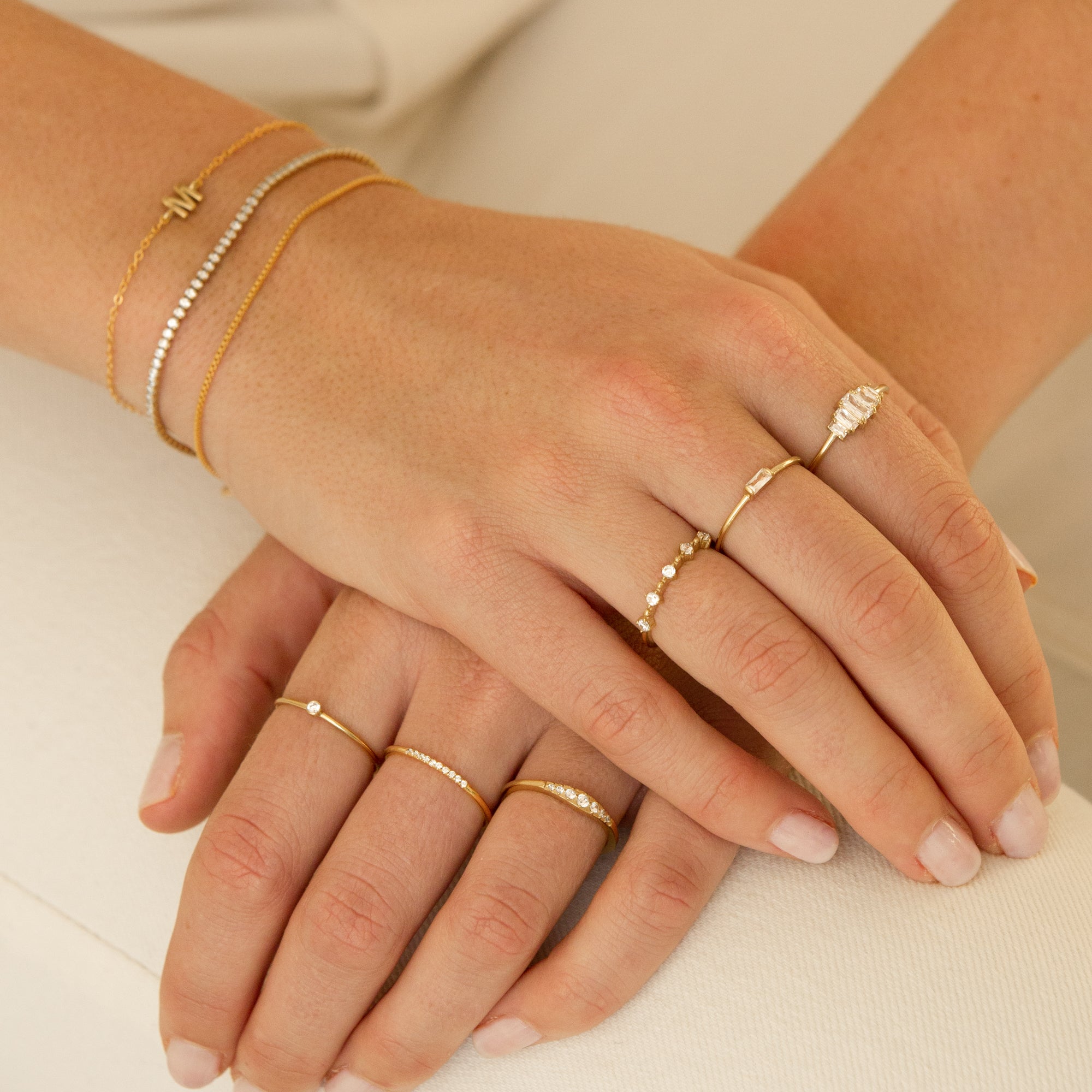 Dainty CZ Signet Ring