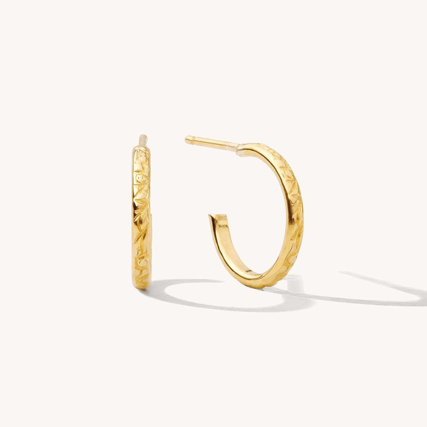 Thin Flower Hoop Earrings