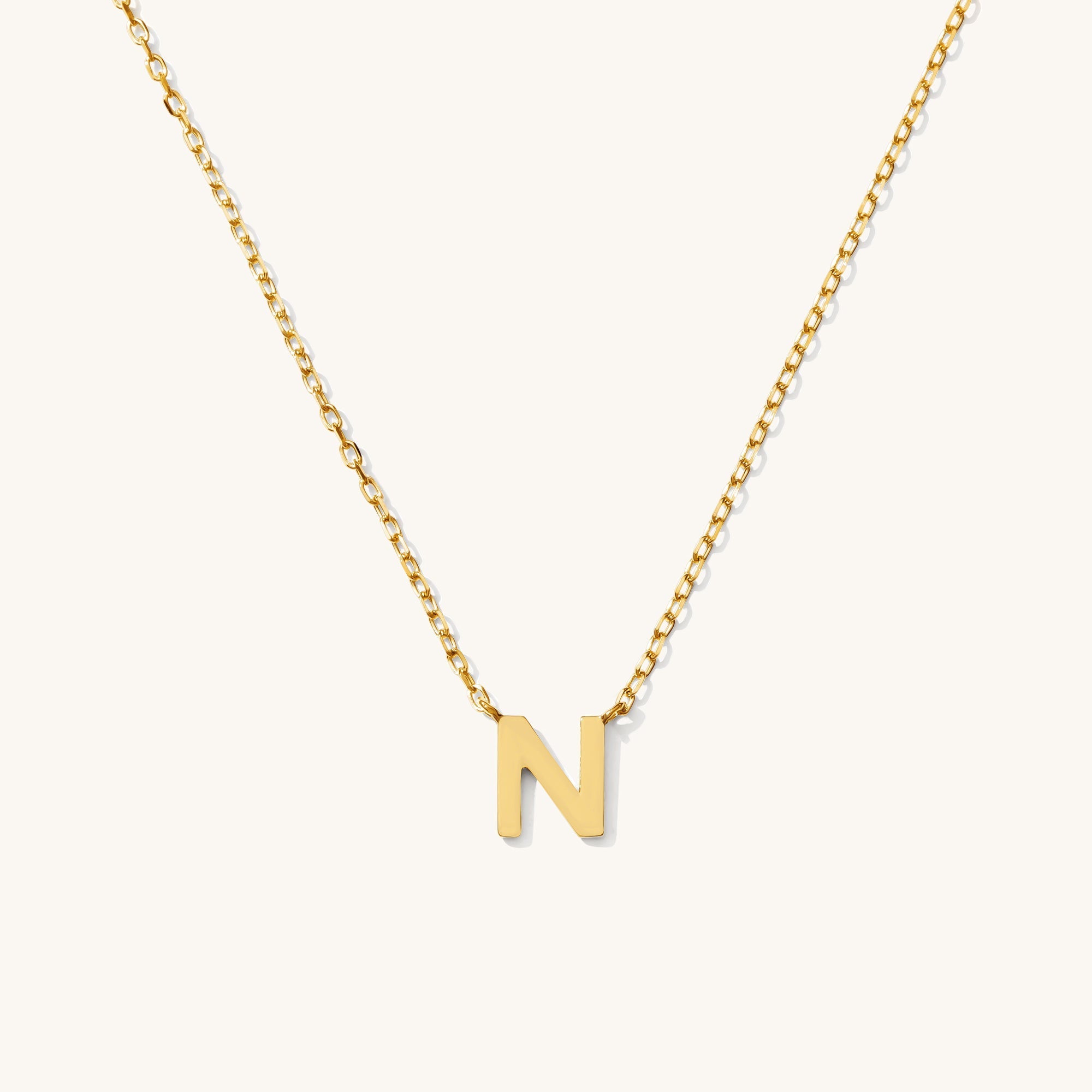 Tiny Initial Necklace - 14k Solid Gold