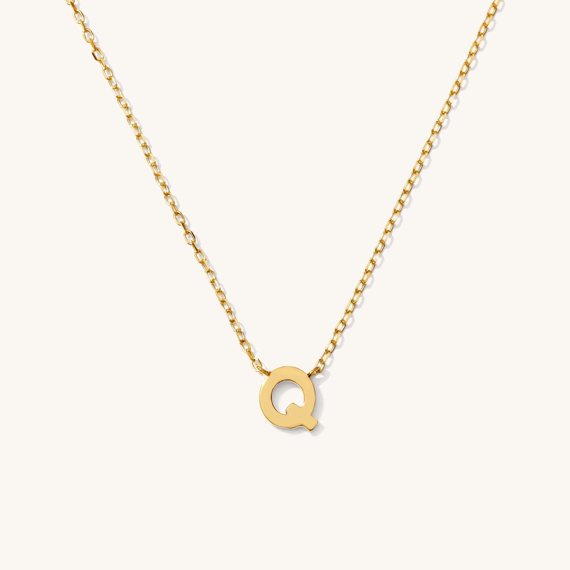 Tiny Initial Necklace - 14k Solid Gold