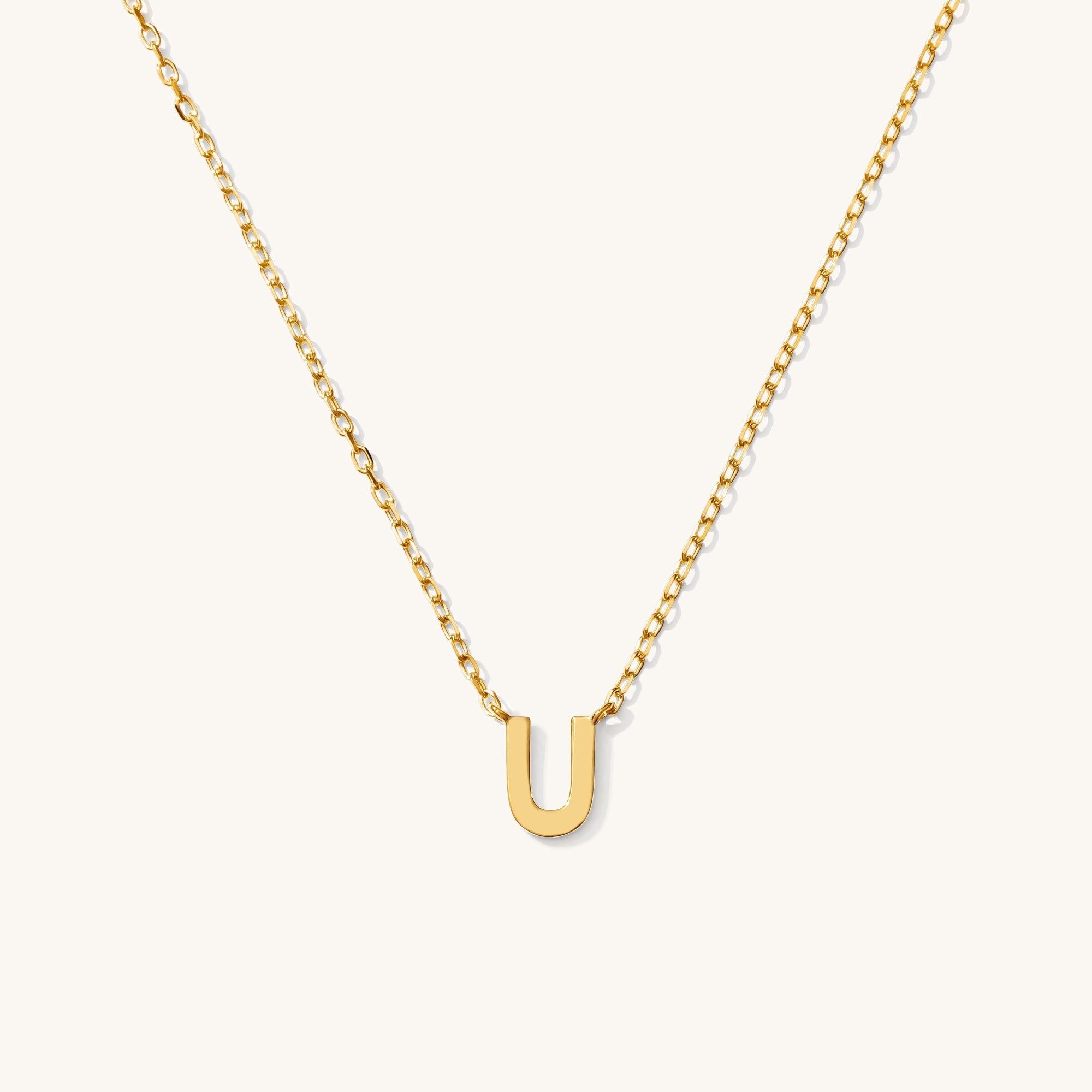 Tiny Initial Necklace - 14k Solid Gold