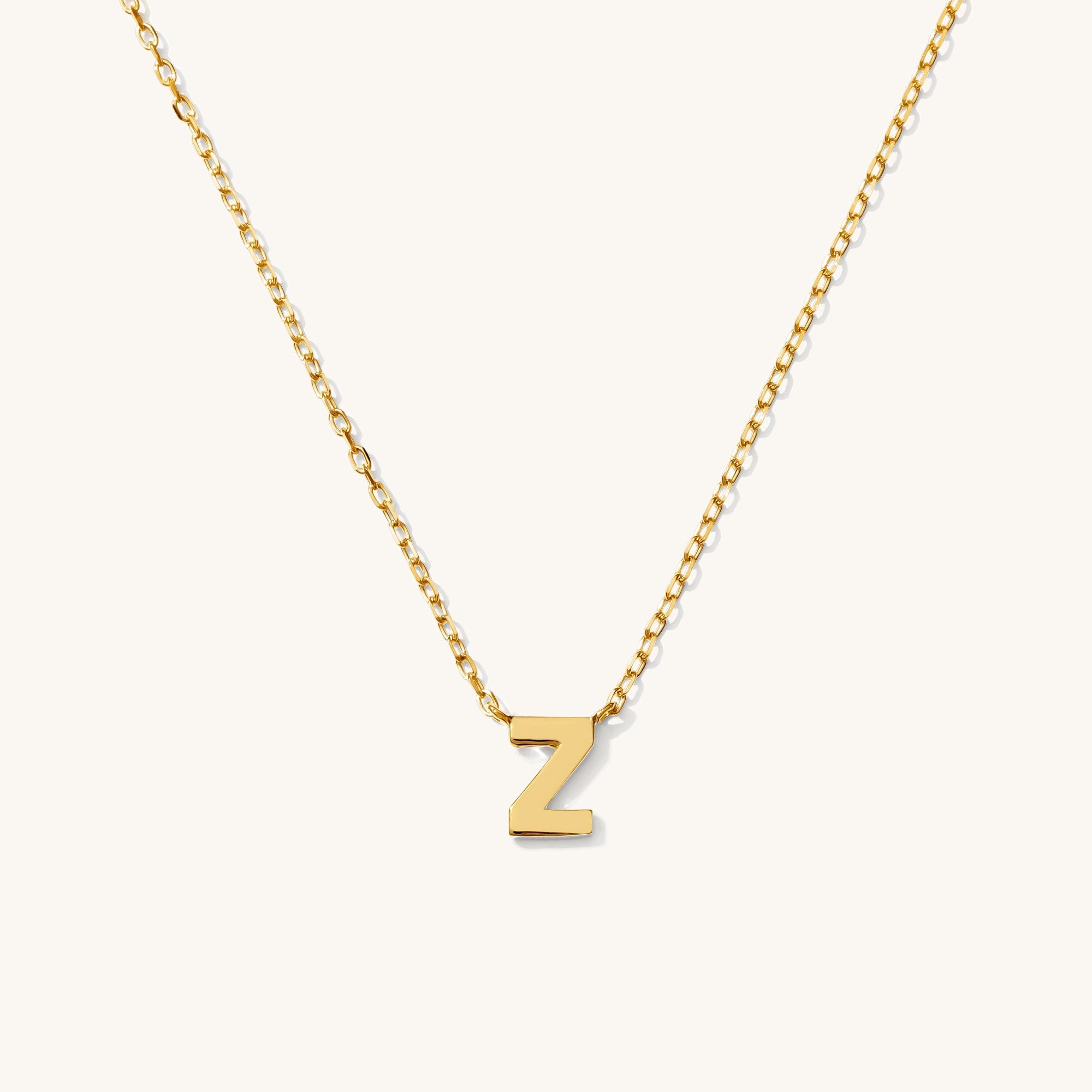 Tiny Initial Necklace - 14k Solid Gold