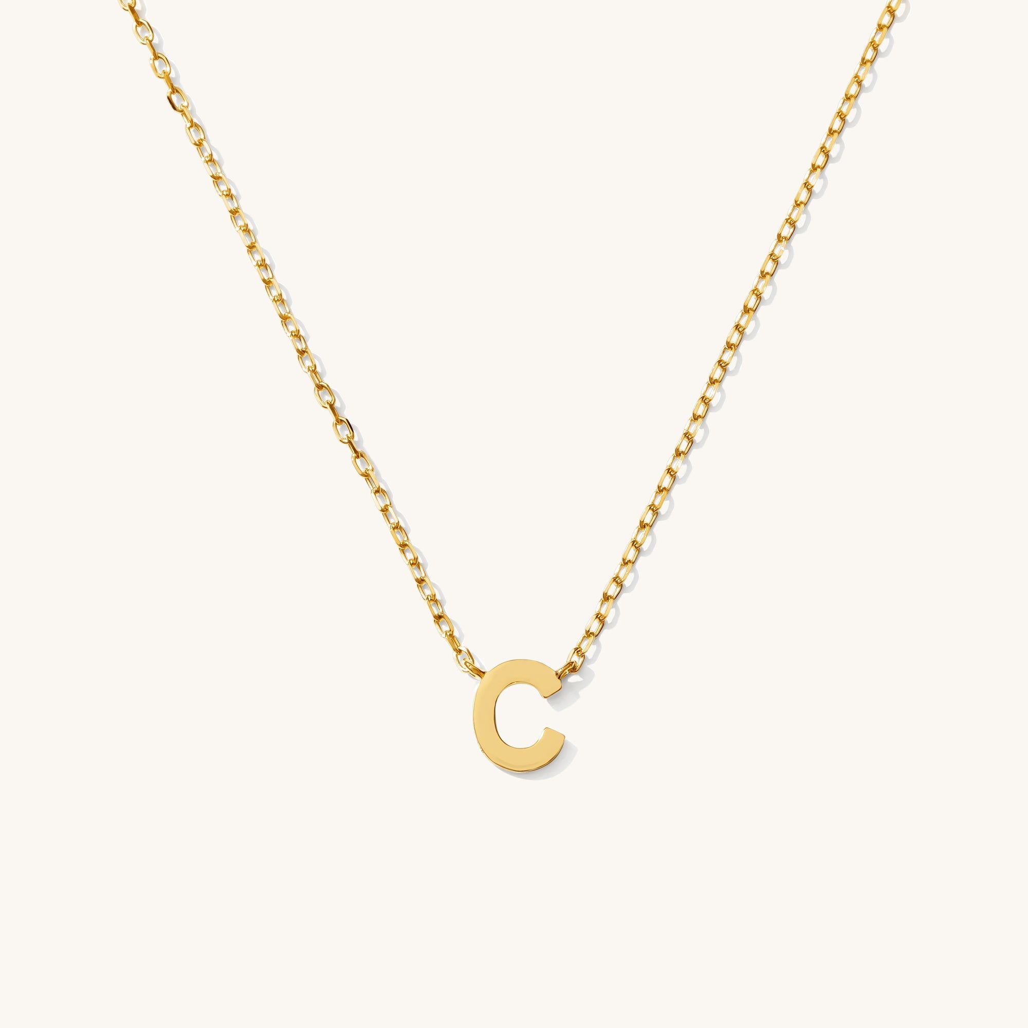 Tiny Initial Necklace - 14k Solid Gold