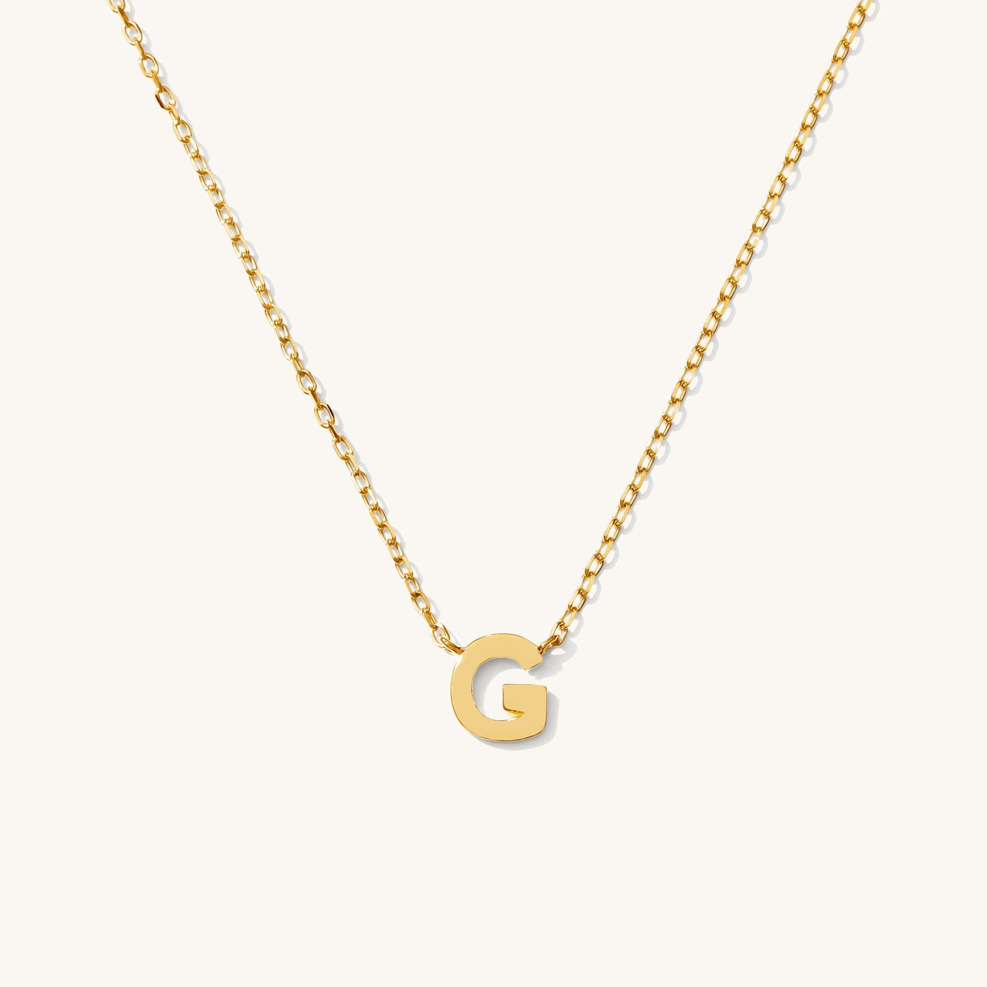 Tiny Initial Necklace - 14k Solid Gold