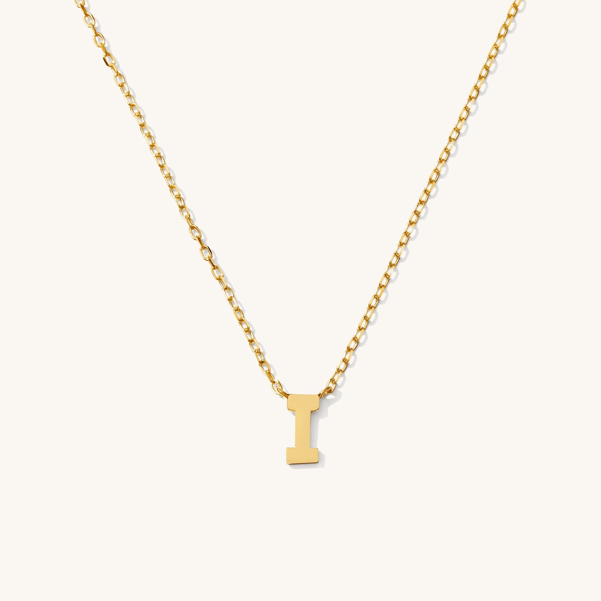 Tiny Initial Necklace - 14k Solid Gold