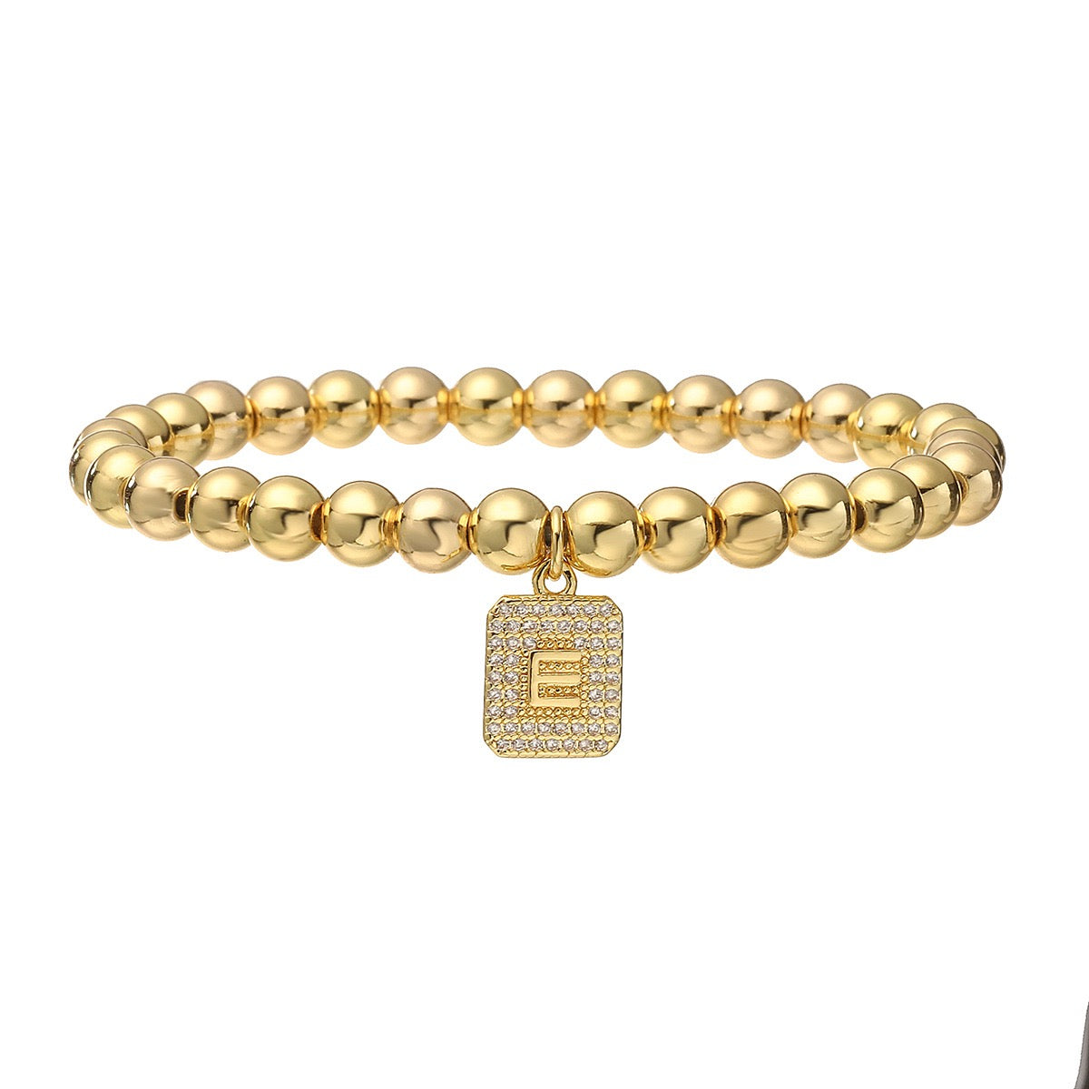 14k gold classic initial bracelet (6mm)