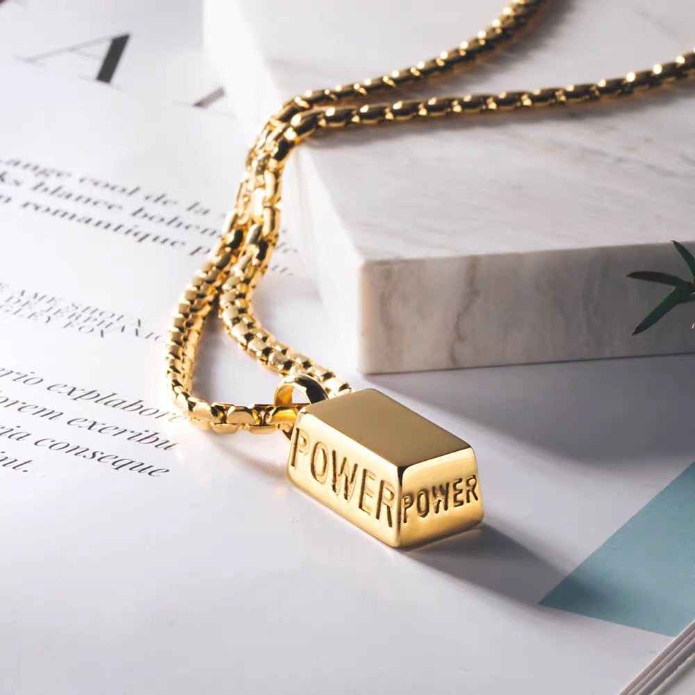 POWER Block Pendant Necklace